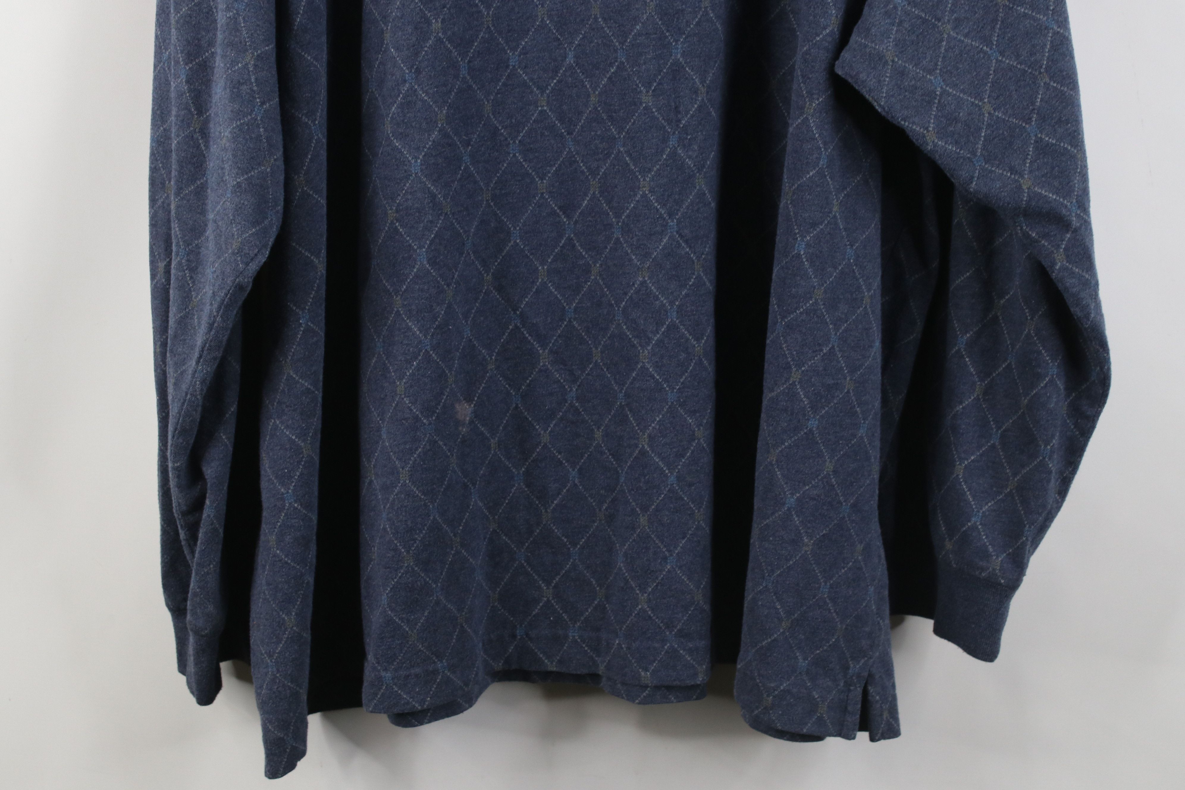 Vintage Vintage 90s Streetwear Diamond Knit Long Sleeve Rugby Polo Size US XXL / EU 58 / 5 - 10 Thumbnail