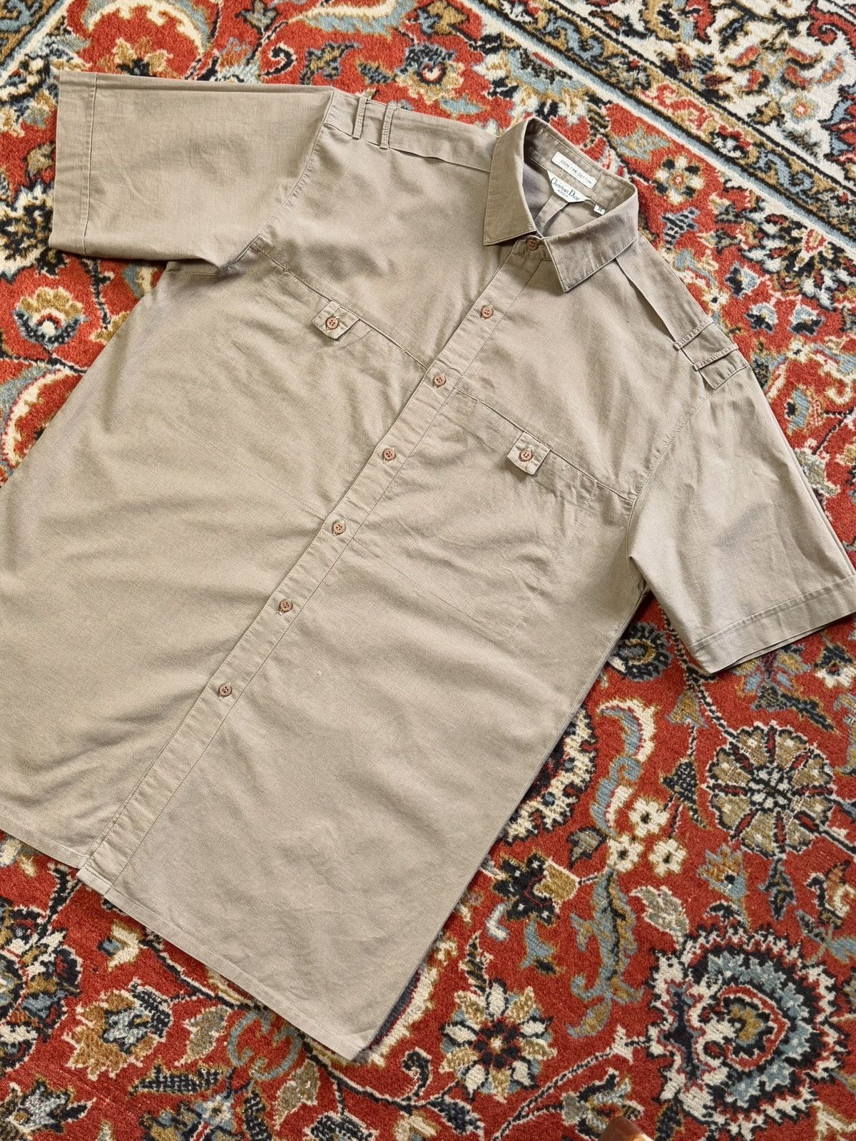 Christian Dior Monsieur Christian Dior Safari Military Short Sleeve Shirt Size US M / EU 48-50 / 2 - 5 Thumbnail