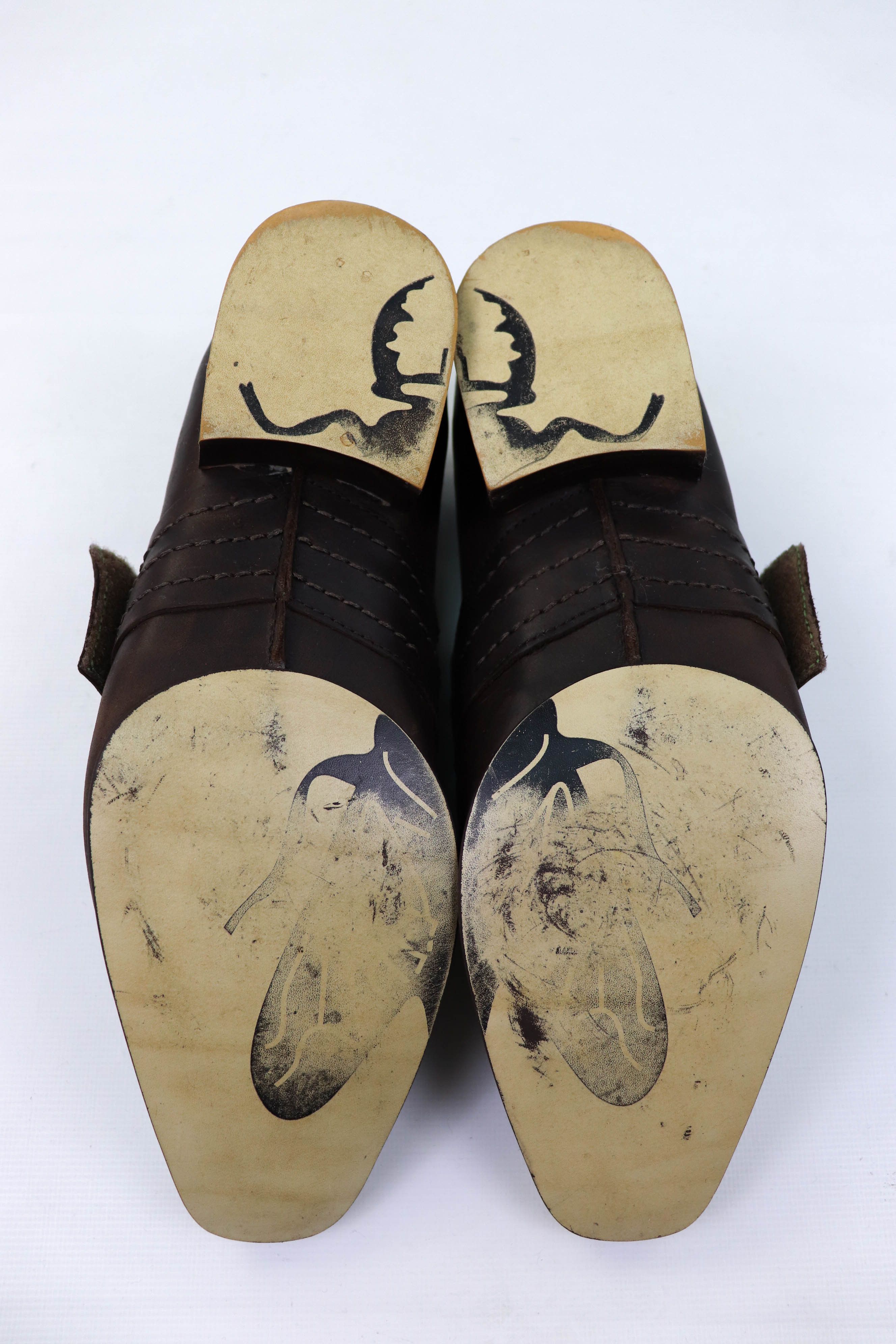 Fly London FLY London Vintage Dark Brown Leather Velcro Derby Shoes Size US 9 / EU 42 - 9 Thumbnail