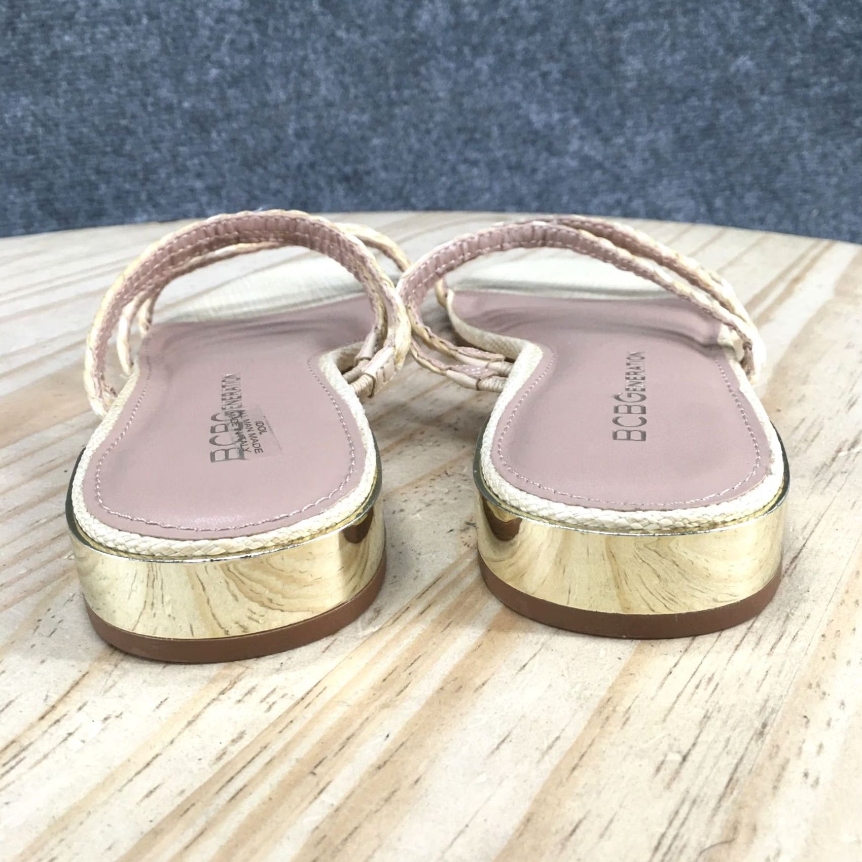 BCBGeneration BCBGeneration Sandals Womens 7 M Dexii Slip On Slides Beige Casual Braided Size US 7 / IT 37 - 7 Thumbnail