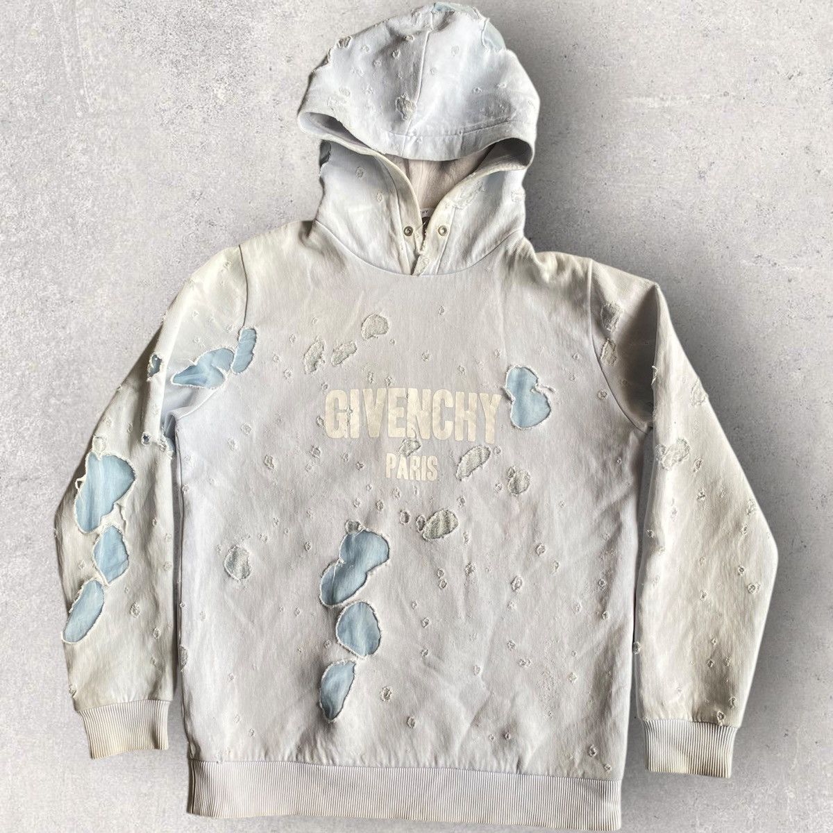 Givenchy Givenchy Blue Distressed Hoodie Size US XS / EU 42 / 0 - 1 Thumbnail