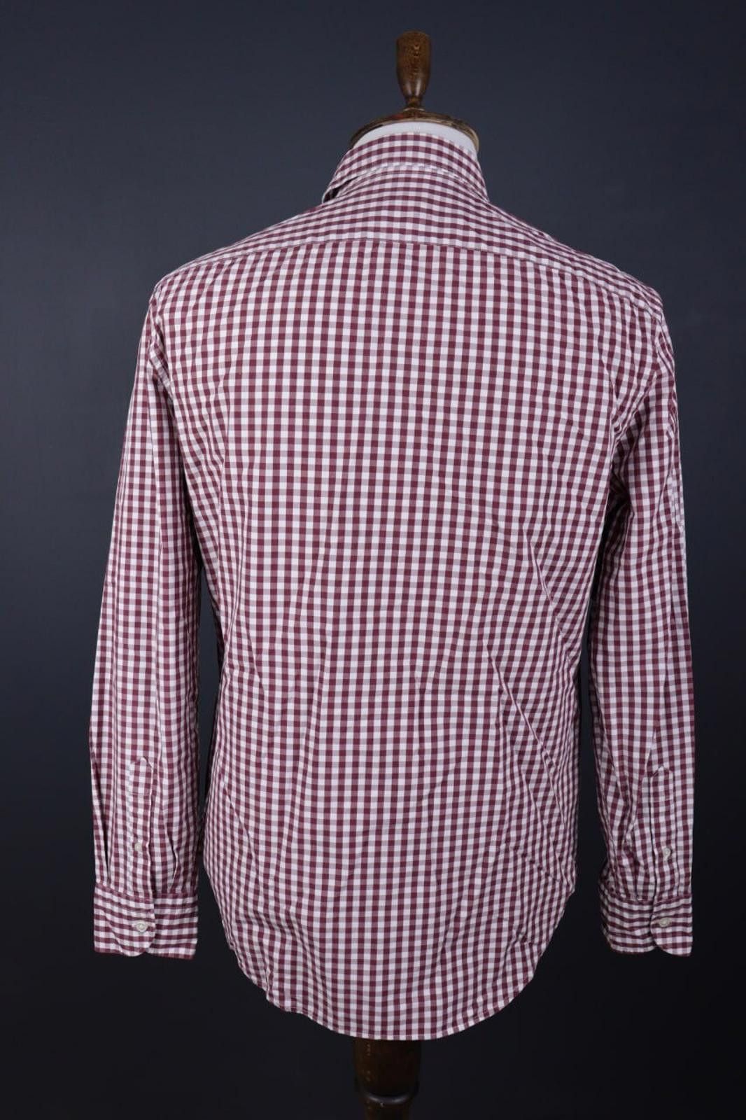 Designer Boggi Milano Red Check Button Down Shirt Size L 42 ? Size US L / EU 52-54 / 3 - 5 Thumbnail