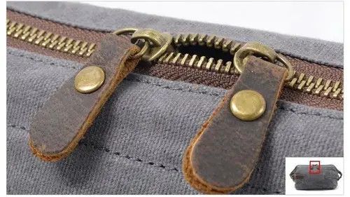 Japanese Brand × Leather Canvas And Leather Men Toiletry Bag Size ONE SIZE - 3 Thumbnail