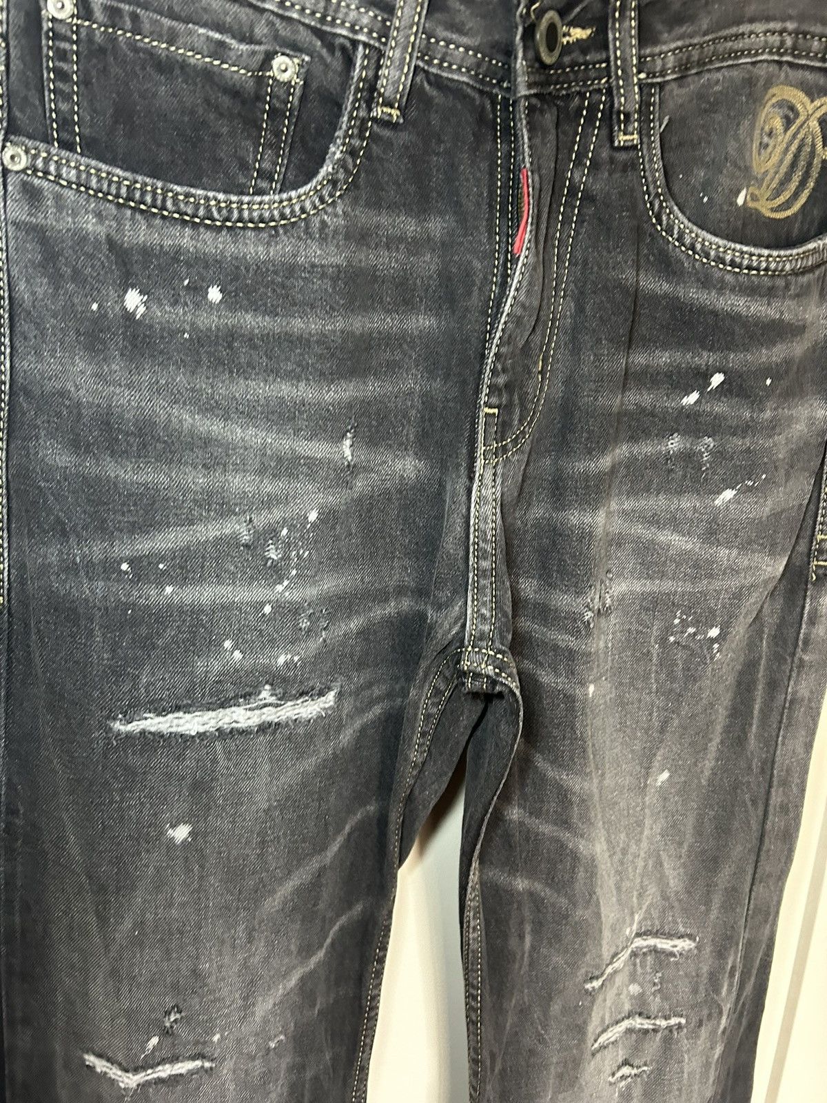 Dsquared2 Dsquared2 loose straight-cut distressed paint splatter jeans Size US 32 / EU 48 - 14 Thumbnail