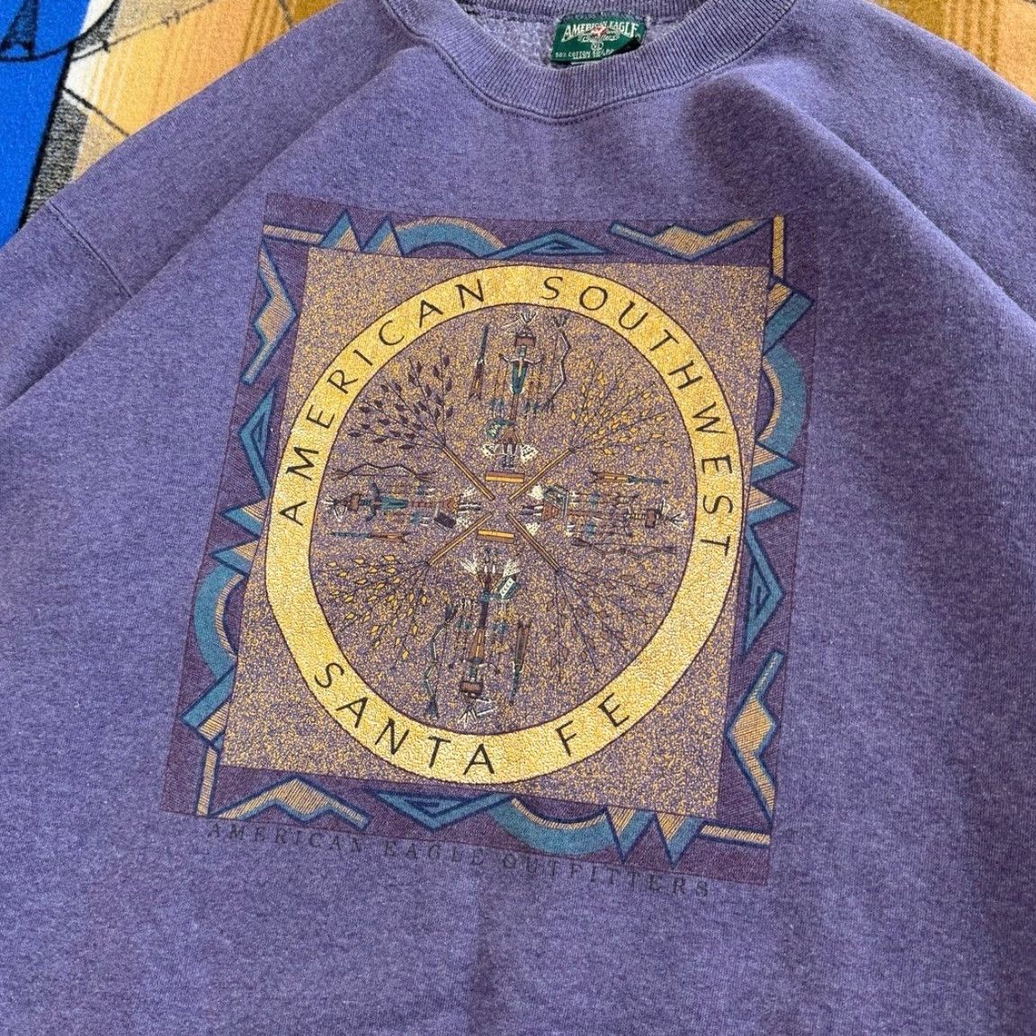 American Eagle Outfitters VINTAGE American Eagle Outfitters Sweatshirt Crew Neck XL Purple 90s USA Mens Pullover Long Sleeve Regular XS? Size US XL / EU 56 / 4 - 4 Thumbnail