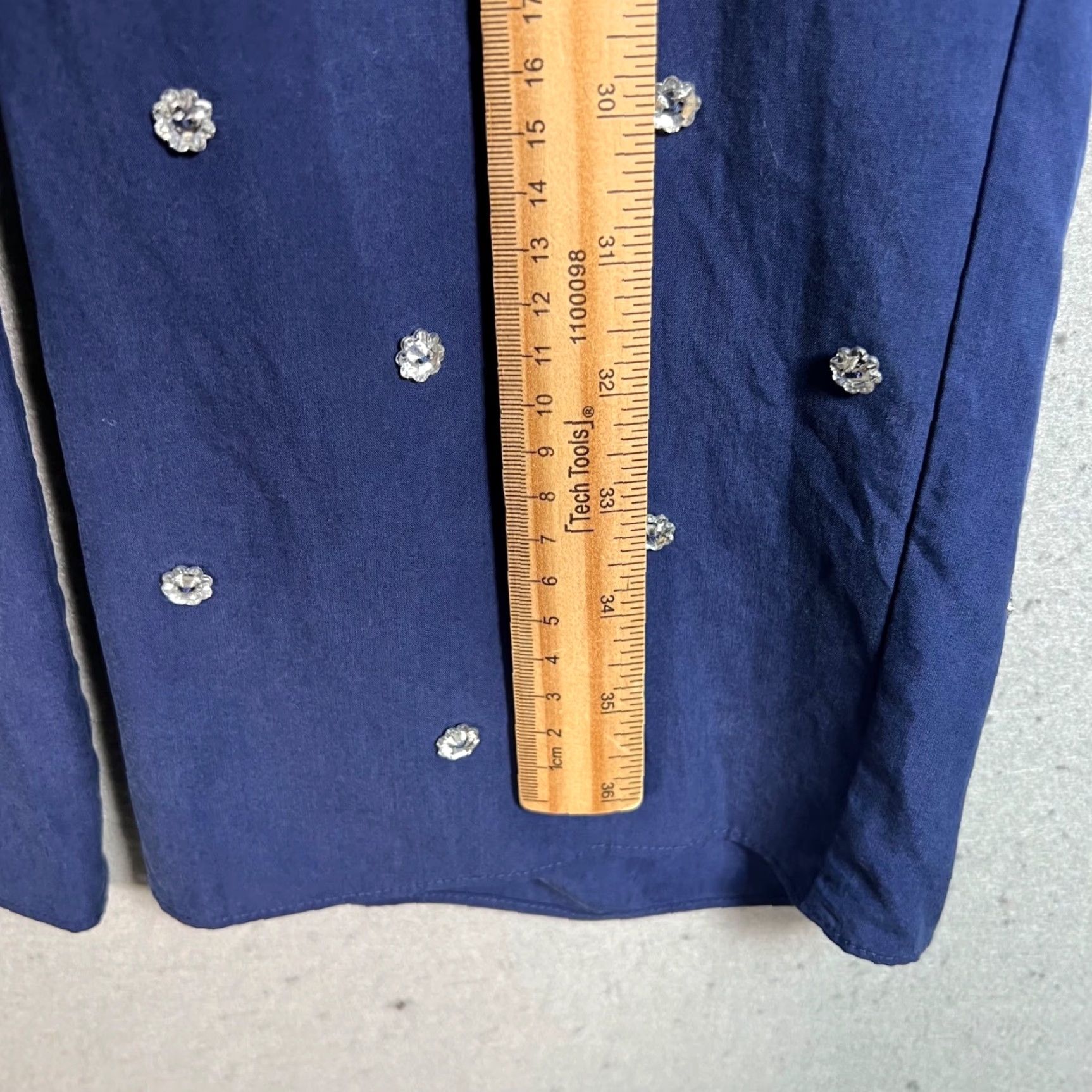 Vintage Hill House Womens Pajama Pants Blue with White Floral Embroidery S Small Adult Womens Size 28" / US 6 / IT 42 - 7 Thumbnail