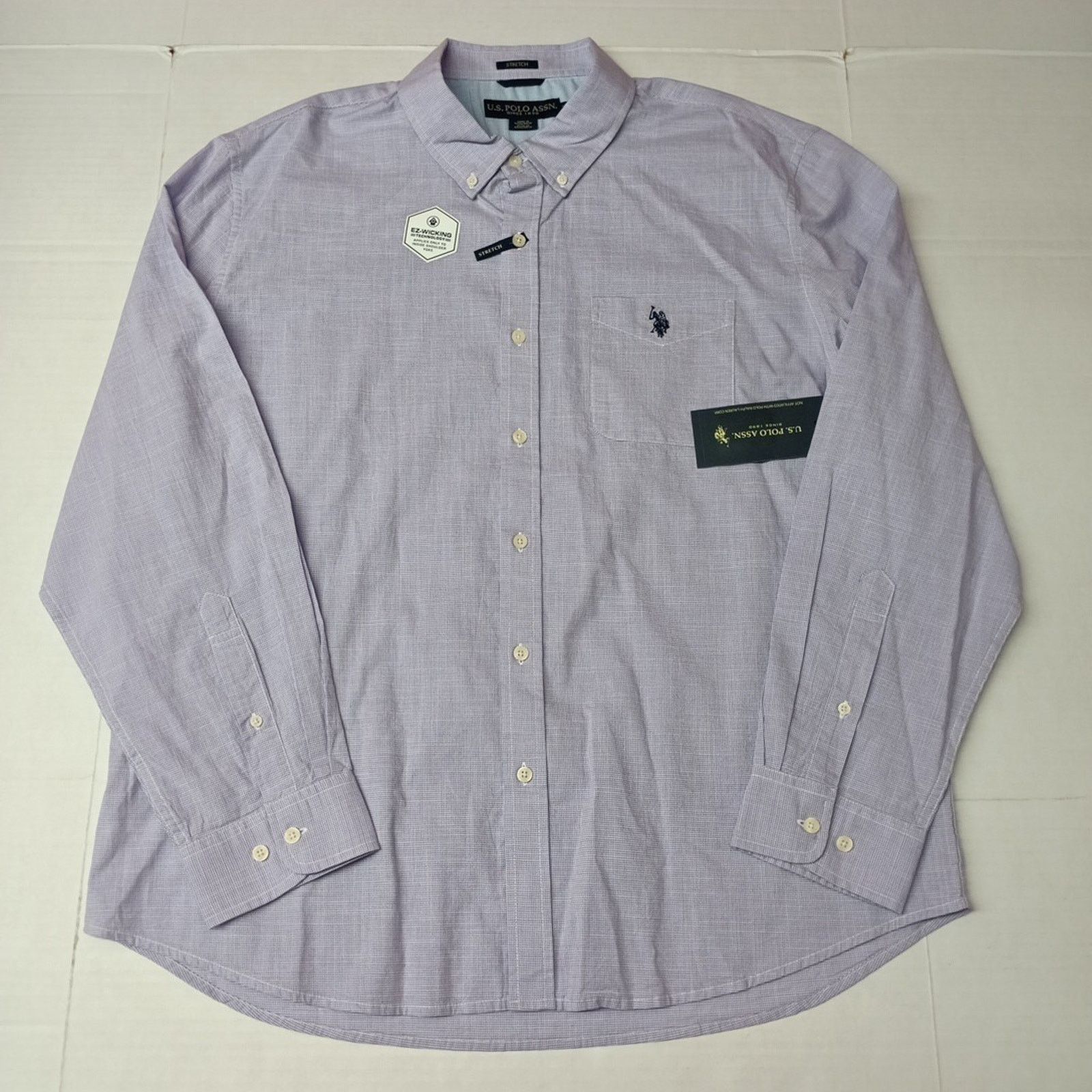 U.S. Polo Assn. U.S. Polo Assn. Woven Shirt Men's 2XL Violet Trail Checkered Size US XXL / EU 58 / 5 - 1 Thumbnail