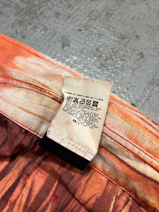Just Cavalli SS2006 Cavalli Tie-Dye Striped Orange Shirt Size US L / EU 52-54 / 3 - 13 Thumbnail