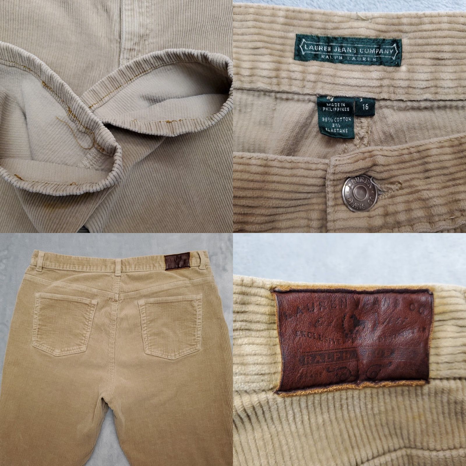 Ralph Lauren Lauren Ralph Lauren Pants Women 16 Corduroy Light Brown Chino 28in Inseam Zipper Pockets Size 38" / US 16 / IT 52 - 8 Thumbnail
