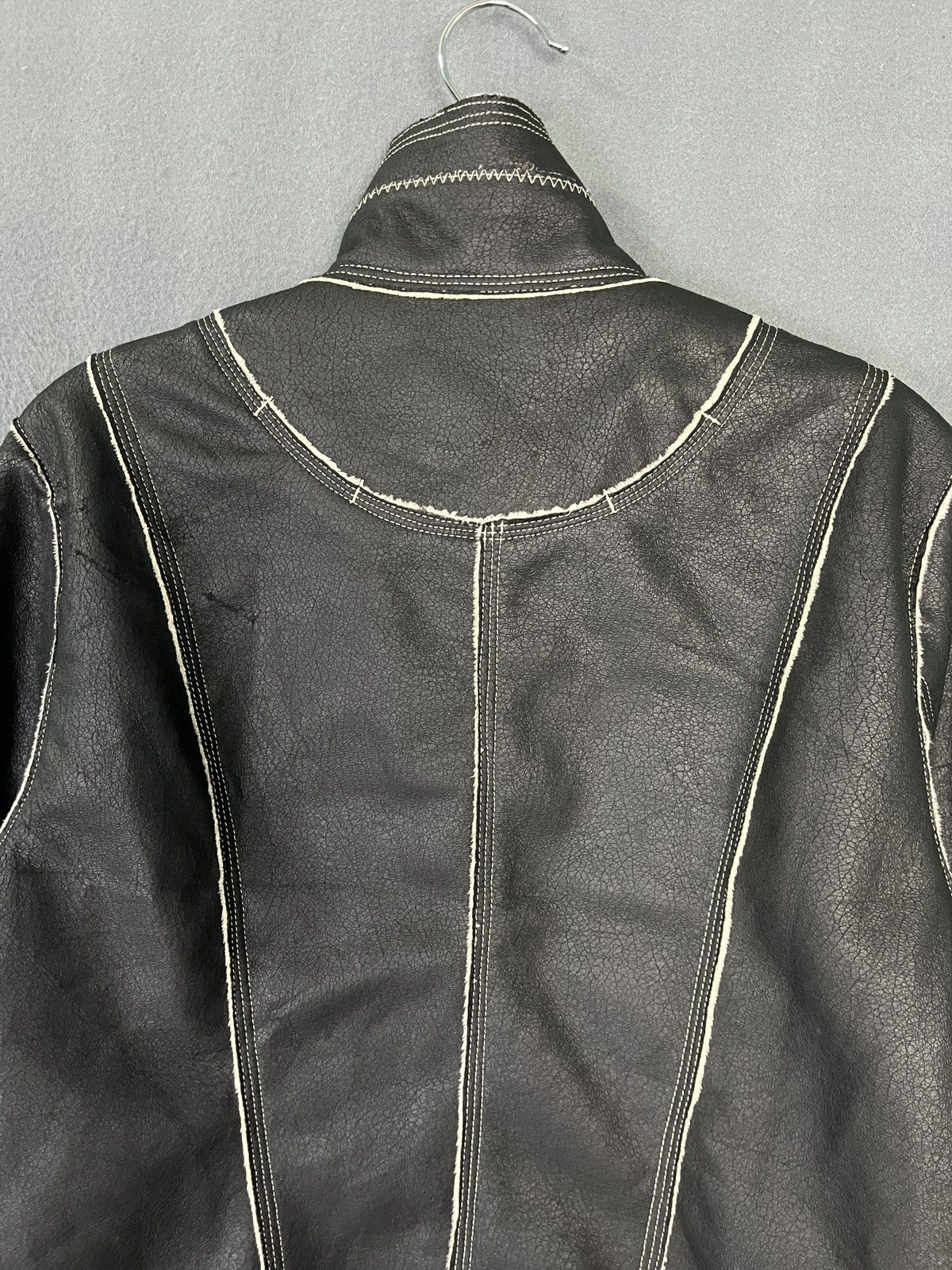 Designer × Kansai Yamamoto × Vintage Kansai Bis Faux Suede Leather Coat Jacket Fleece Lined Size S / US 4 / IT 40 - 7 Thumbnail