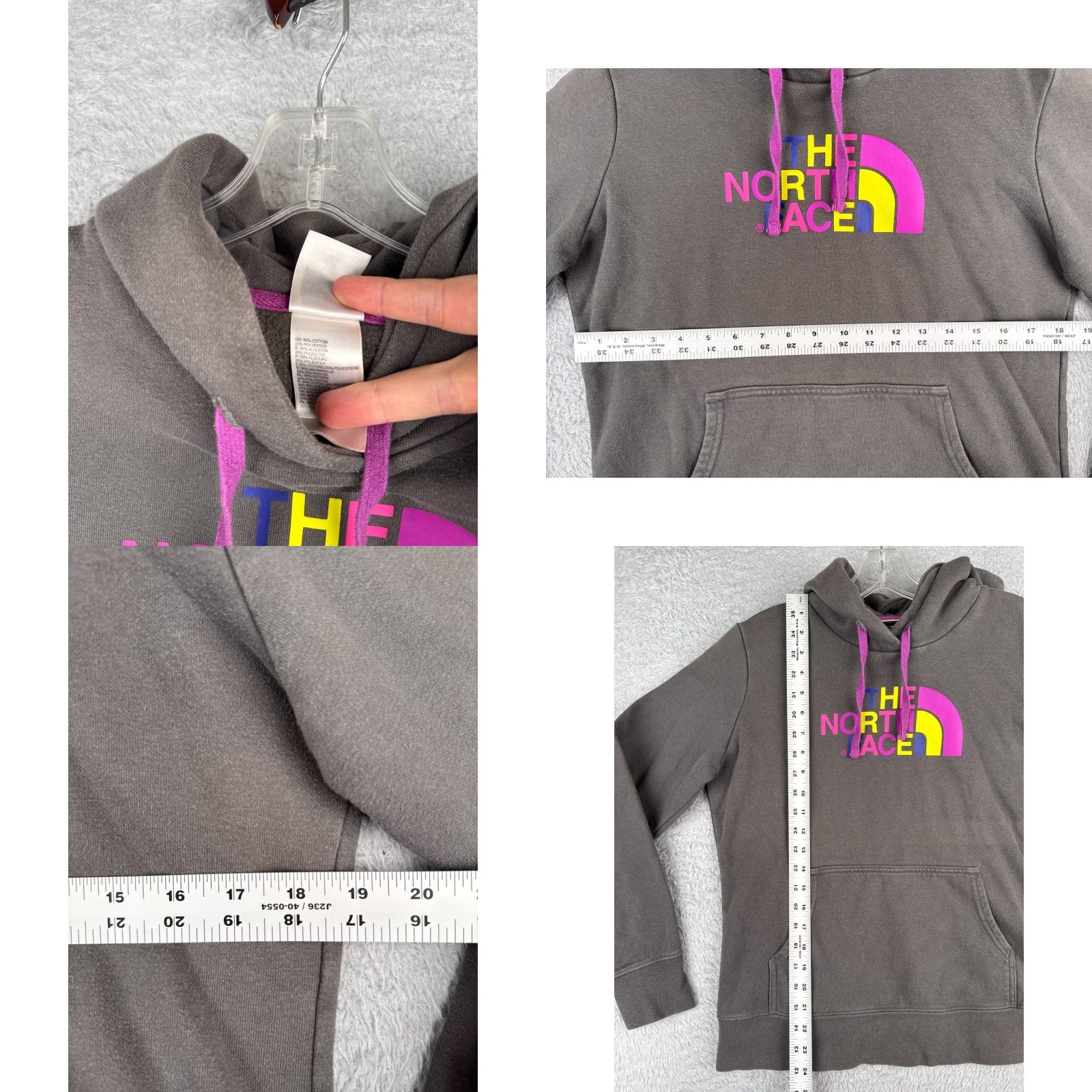The North Face The North Face Hoodie Womens M Gray Pink Pullover Sweatshirt Cotton Jersey Logo Size M / US 6-8 / IT 42-44 - 8 Thumbnail