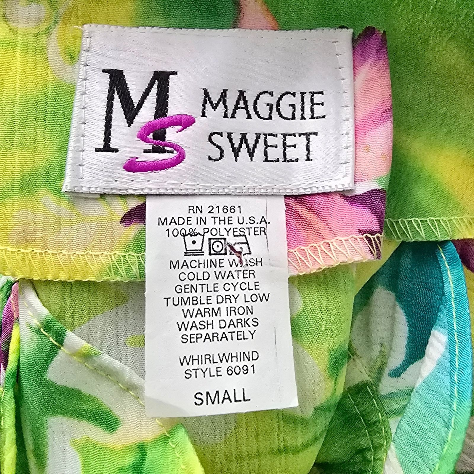 Other Maggie Sweet Yellow Green Floral Sleeveless Blouse Top Small Size S / US 4 / IT 40 - 4 Thumbnail