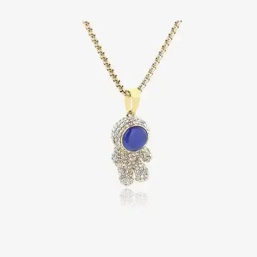 Jewelry × Vintage Cute Astronaut Pendant Men's Titanium Steel Necklace Size ONE SIZE - 3 Thumbnail