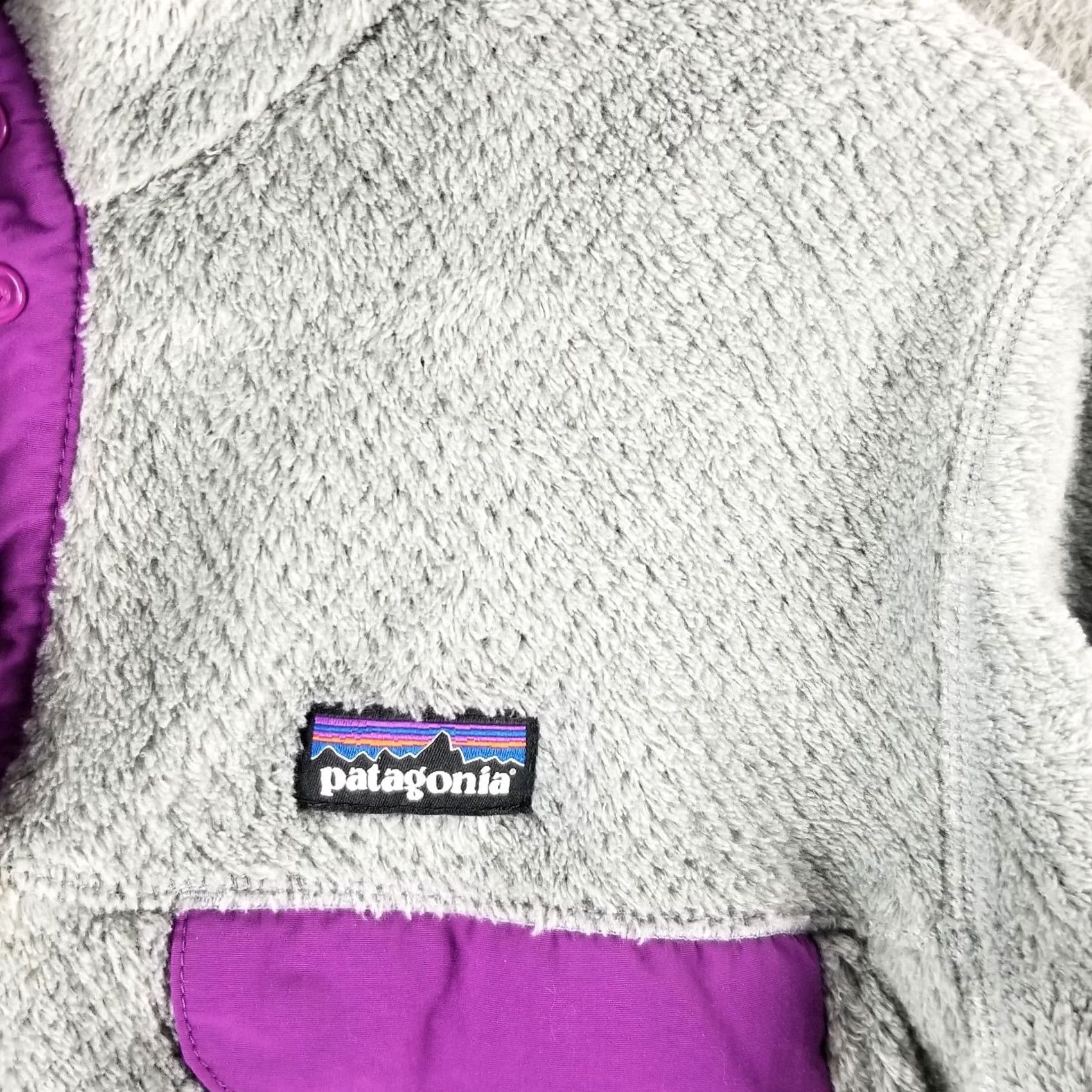 Patagonia Patagonia Synchilla Jacket Women's Medium Gray Snap-T 90s Vintage Fleece Pockets Logo Mock Neck Jacket Size M / US 6-8 / IT 42-44 - 2 Thumbnail
