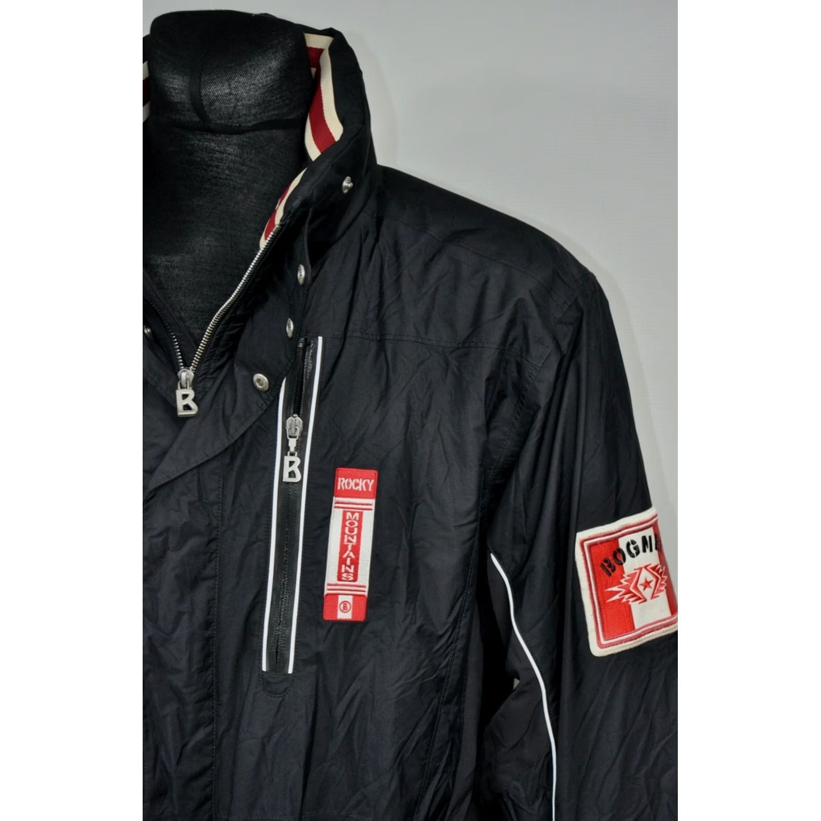 Bogner Bogner Rocky Mountains Jacket Men 42 Black Winter Skiing Snaps Zip 100% Polyester Solid Logo Casual Mens Size US XS / EU 42 / 0 - 5 Thumbnail