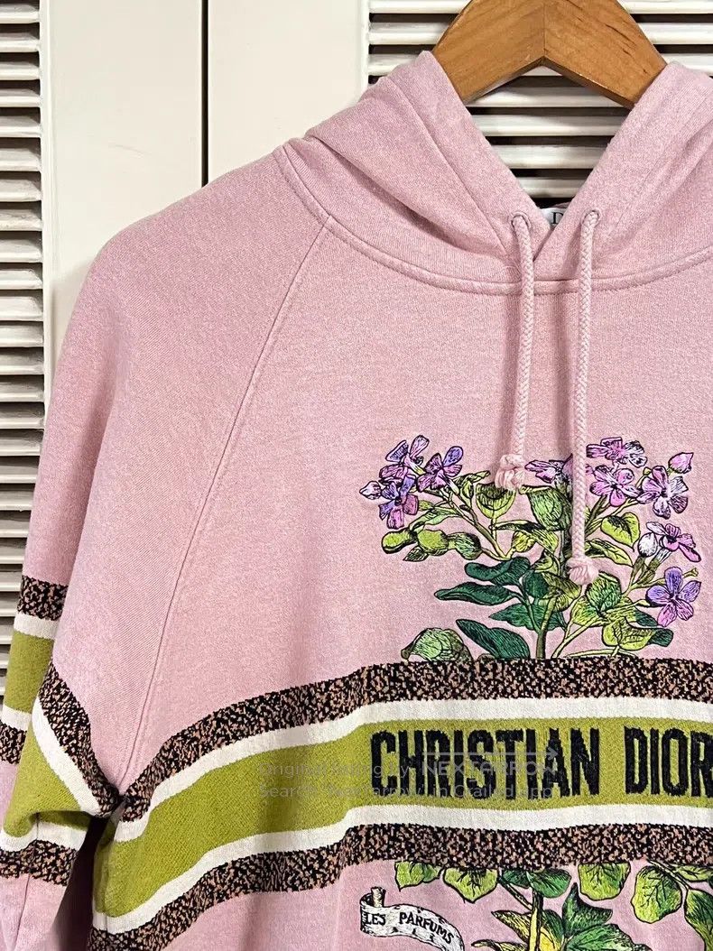 Dior Dior Pink floral embroidered hooded sweatshirt Size S / US 4 / IT 40 - 4 Thumbnail