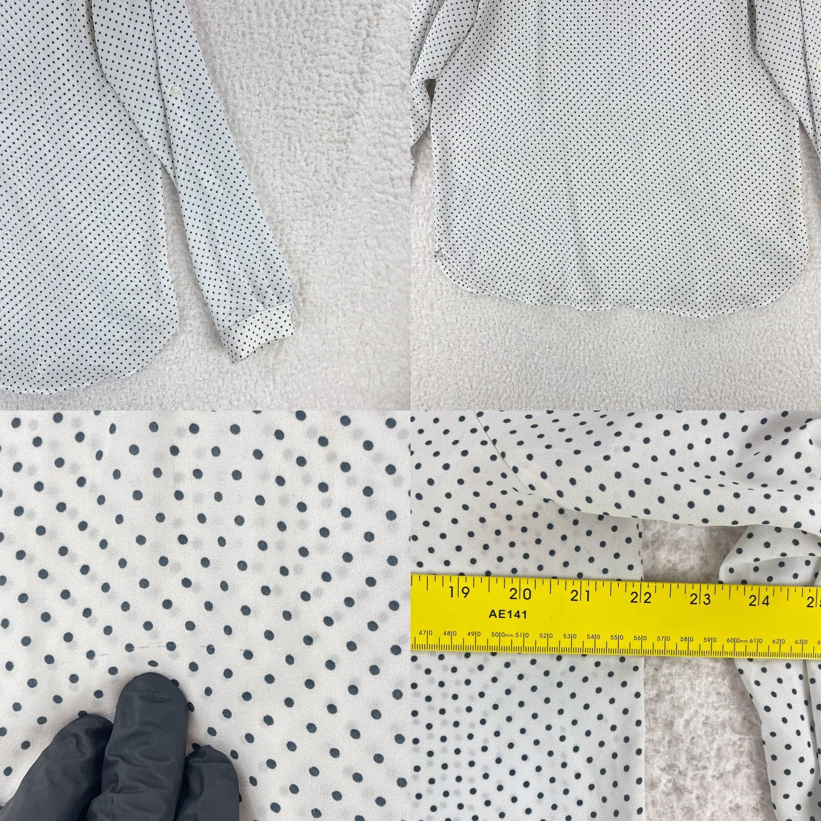 Loft LOFT Outlet White Black Polka Dot Print Shirt Womens V-Neck Long Sleeve Size Large Size L / US 10 / IT 46 - 8 Thumbnail