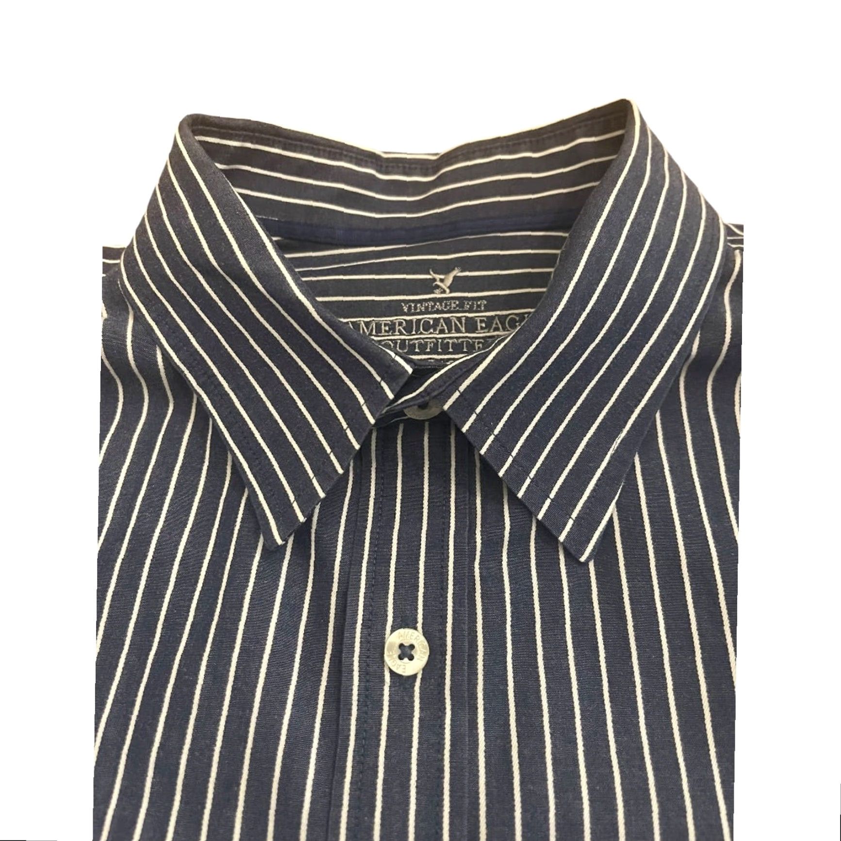 American Eagle Outfitters American Eagle Outfitters Striped Button Up Shirt Mens Large Blue Size US L / EU 52-54 / 3 - 7 Thumbnail
