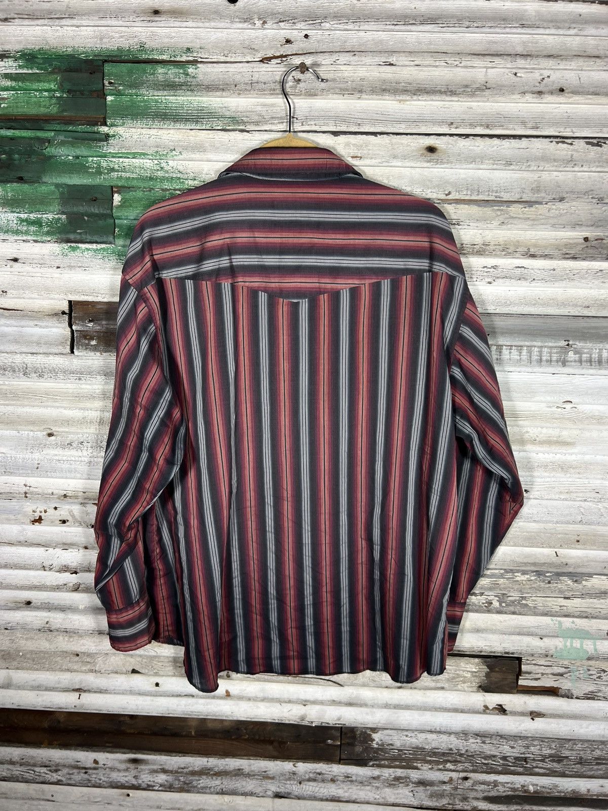 Vintage × Wrangler Vintage Striped Wrangler Western Wear Shirt Size US XL / EU 56 / 4 - 2 Thumbnail