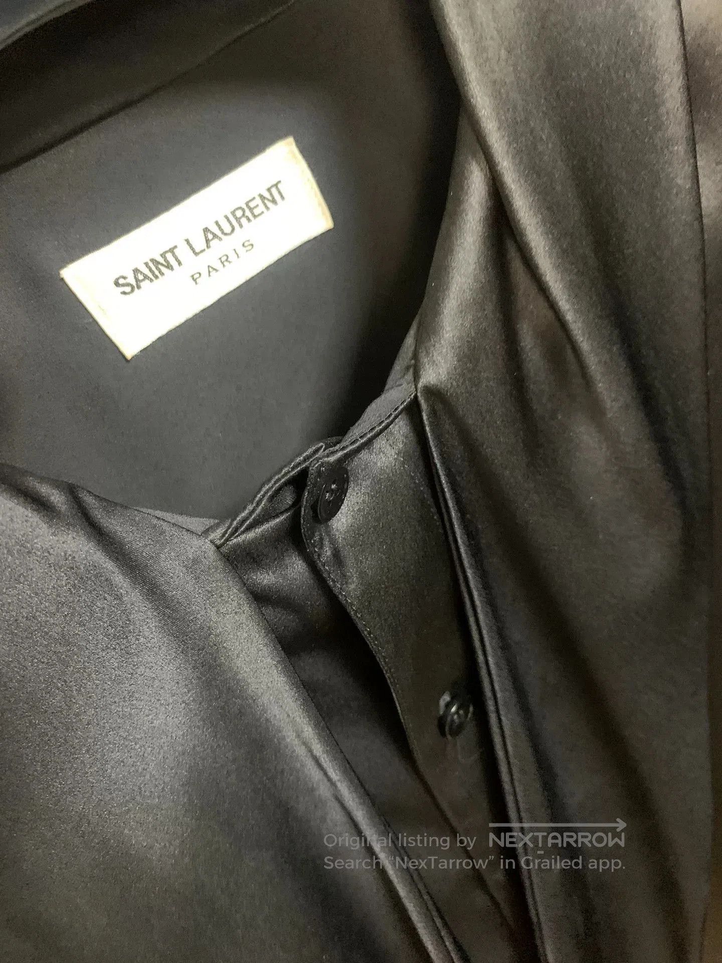 Saint Laurent Paris Saint Laurent 2016FW Black Silk Shirt. Size S / US 4 / IT 40 - 2 Thumbnail