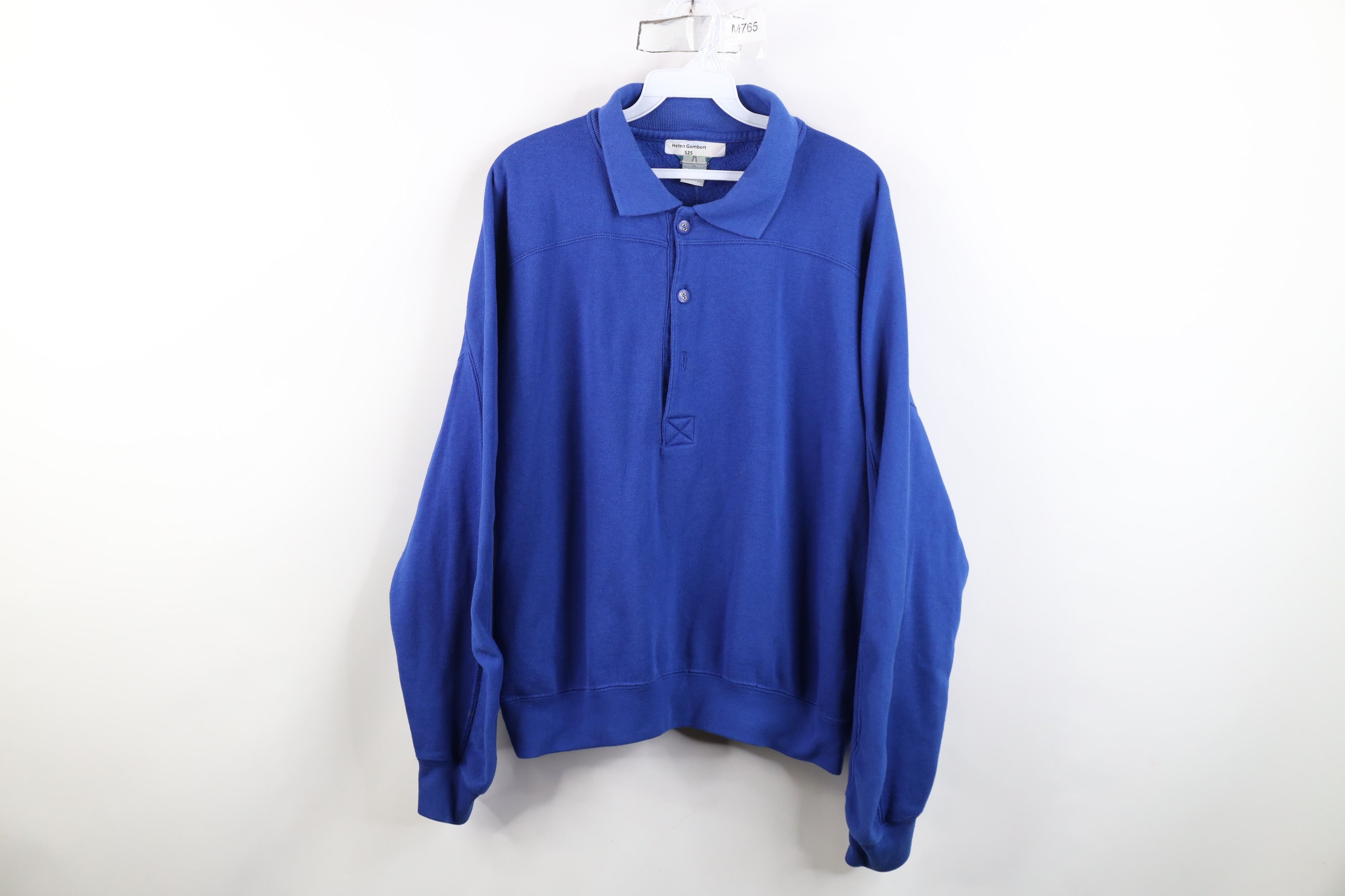 Vintage Vintage 90s Streetwear Fit Collared Pullover Sweatshirt Blue Size XL / US 12-14 / IT 48-50 - 1 Thumbnail