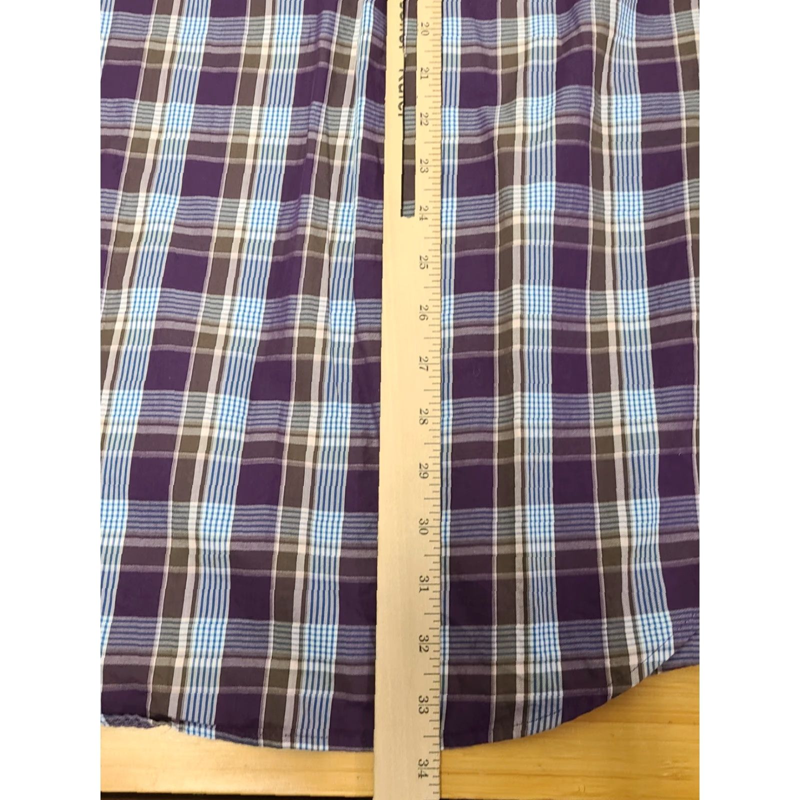 Peter Millar Peter Millar Shirt Mens Regular M Purple Blue Plaid Button-Down Collared Long Sleeve Casual Preppy Logo Pocket Size US M / EU 48-50 / 2 - 8 Thumbnail