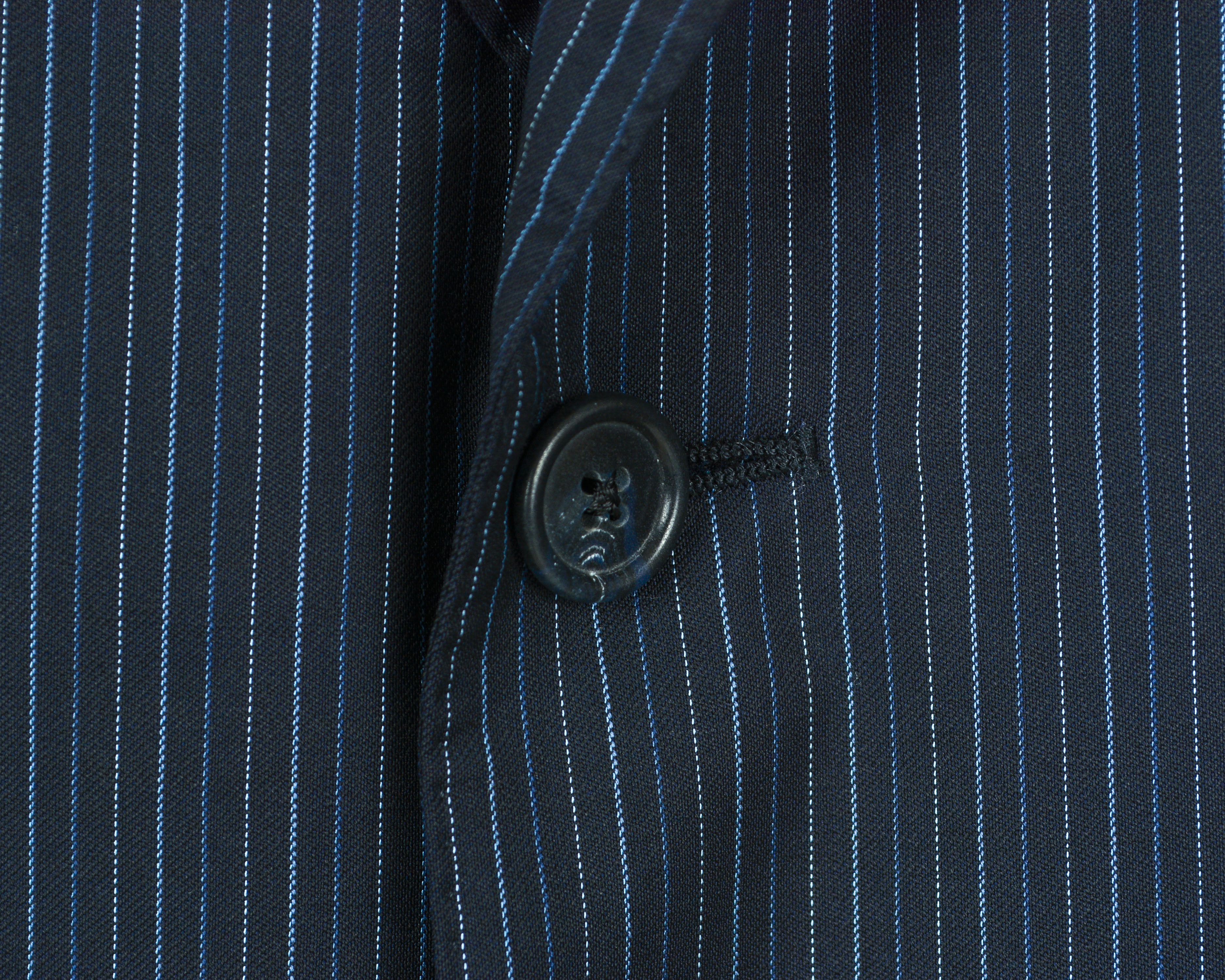 Corneliani Pinstriped Jacket Blazer US 40L UK Made in Italy Wool M Coat Size 40L - 3 Thumbnail
