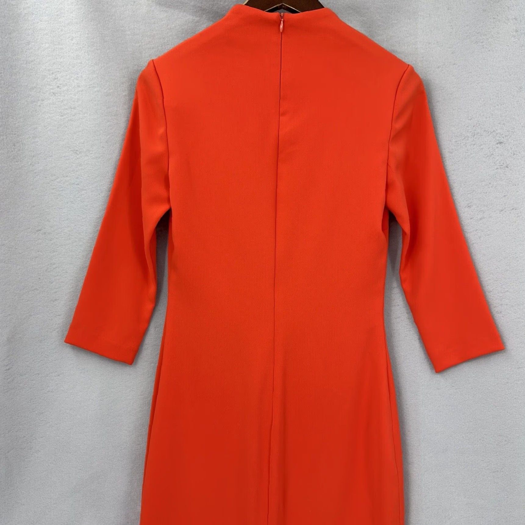 Vintage Issue New York Dress Bodycon Womens XS High Neck Long Sleeve Wiggle Sequin Orange Knee-Length Vintage No Size XS / US 0-2 / IT 36-38 - 5 Thumbnail