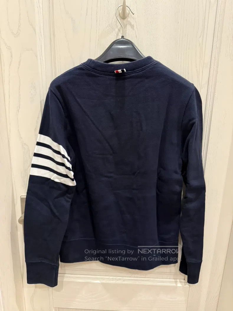 Thom Browne Thom Browne Blue-gray hoodie with four stripes Size US S / EU 44-46 / 1 - 5 Thumbnail