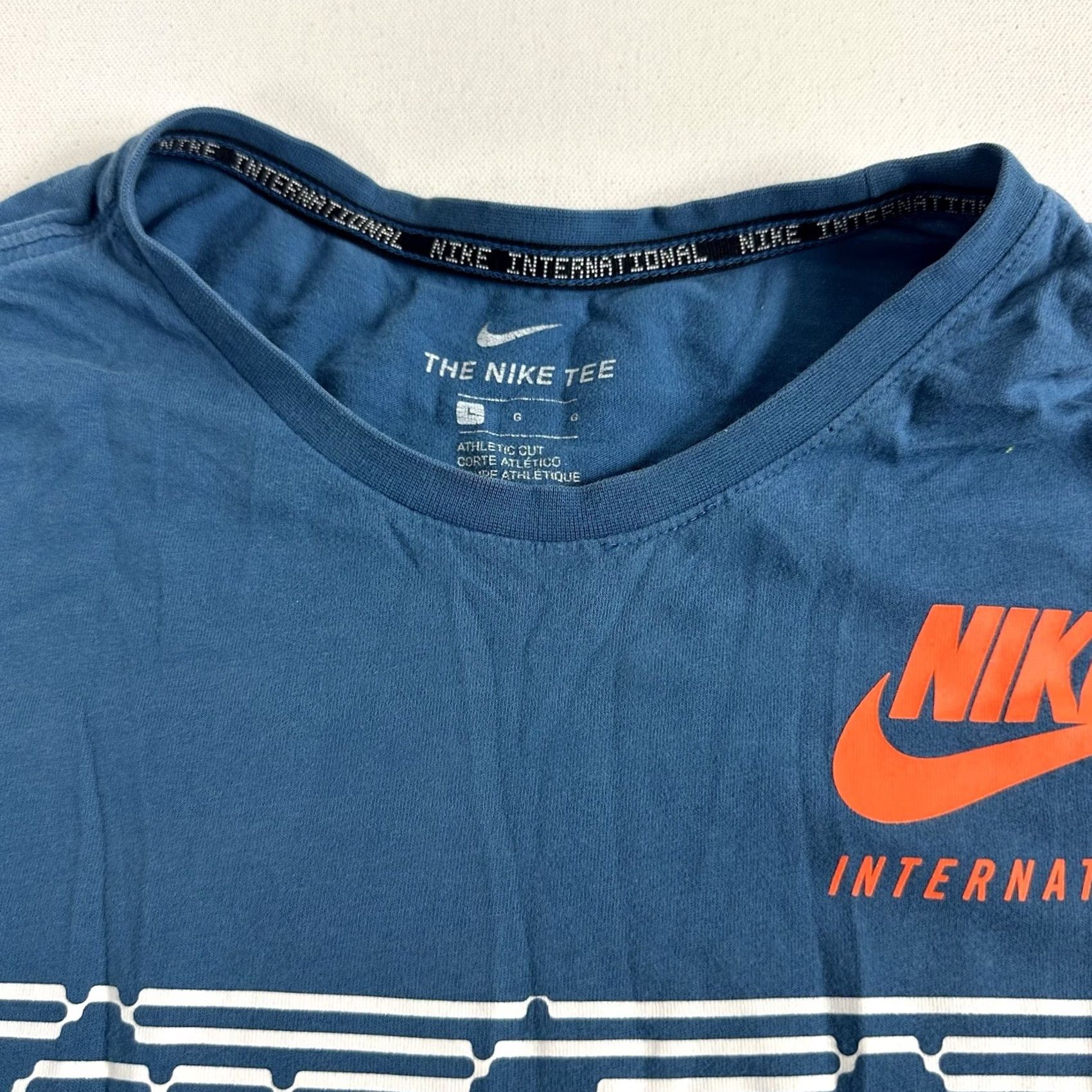 Nike Nike International T‑shirt Men L Short Sleeve Blue Activewear Cross Training Running Jogging Mens Shirt Size US L / EU 52-54 / 3 - 5 Thumbnail