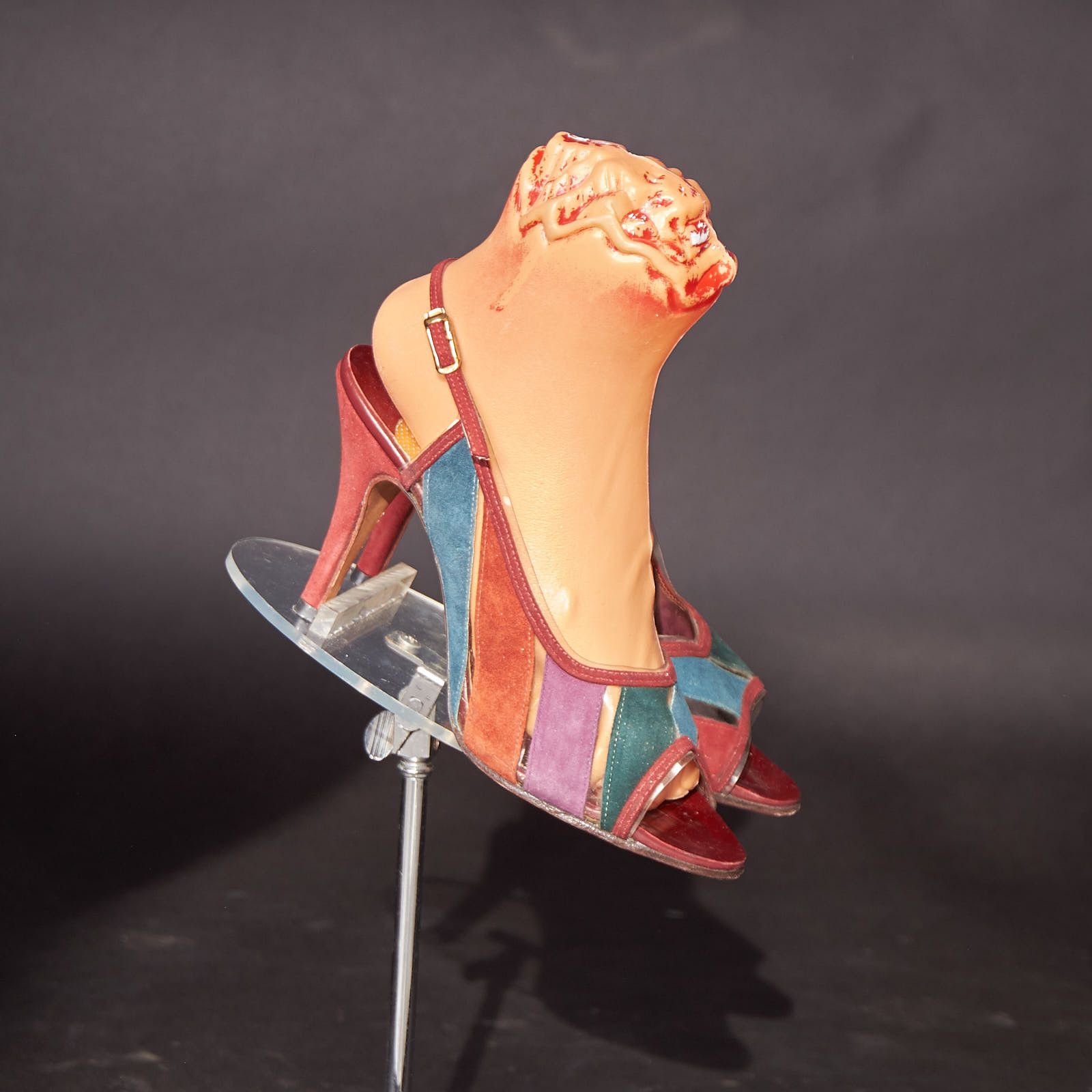Vintage 1950s D’Antonio Peep Toe Clear and Suede Heels Shoes Size US 6.5 / IT 36.5 - 1 Thumbnail