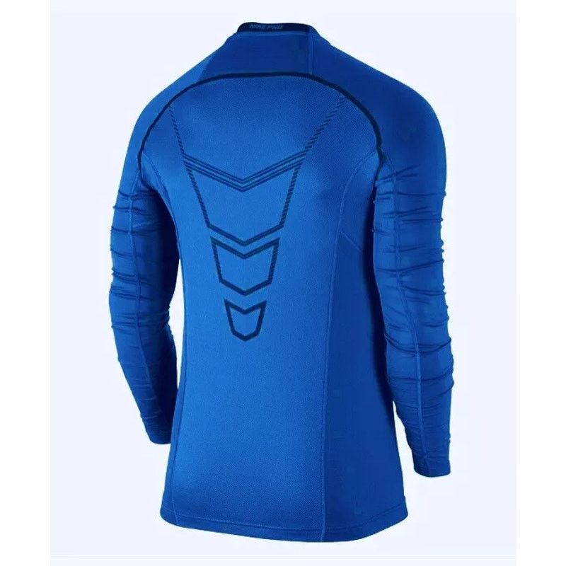 Nike Nike PRO Dri Fit Hyperwarm Fitted Compression Shirt Blue L Size US L / EU 52-54 / 3 - 2 Thumbnail