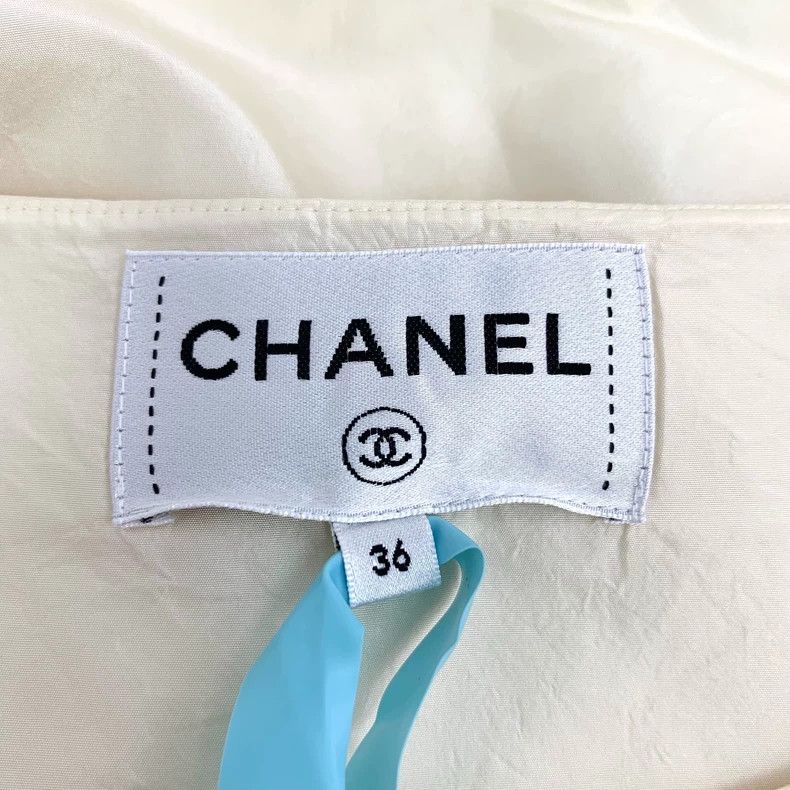 Chanel Chanel Beige silk pleated lace round-neck sleeveless dress Size XS / US 0-2 / IT 36-38 - 5 Thumbnail