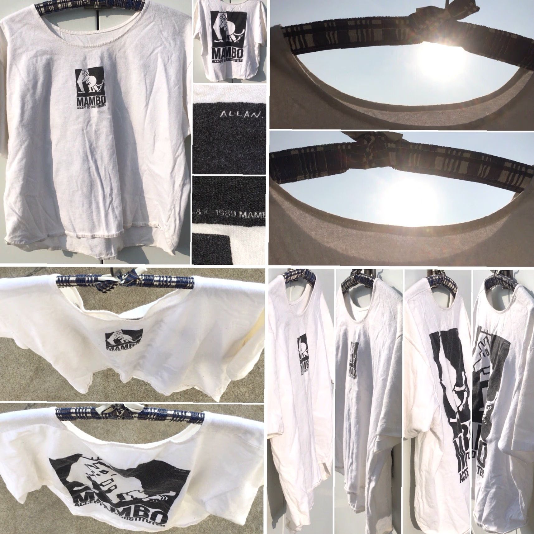 Mambo Vtg MAMBO Accept No Substitutes Crop Top T Shirt c 1989 80s 90s Surf Art Worn Mens One Size White Graphic Tee Size US M / EU 48-50 / 2 - 5 Thumbnail