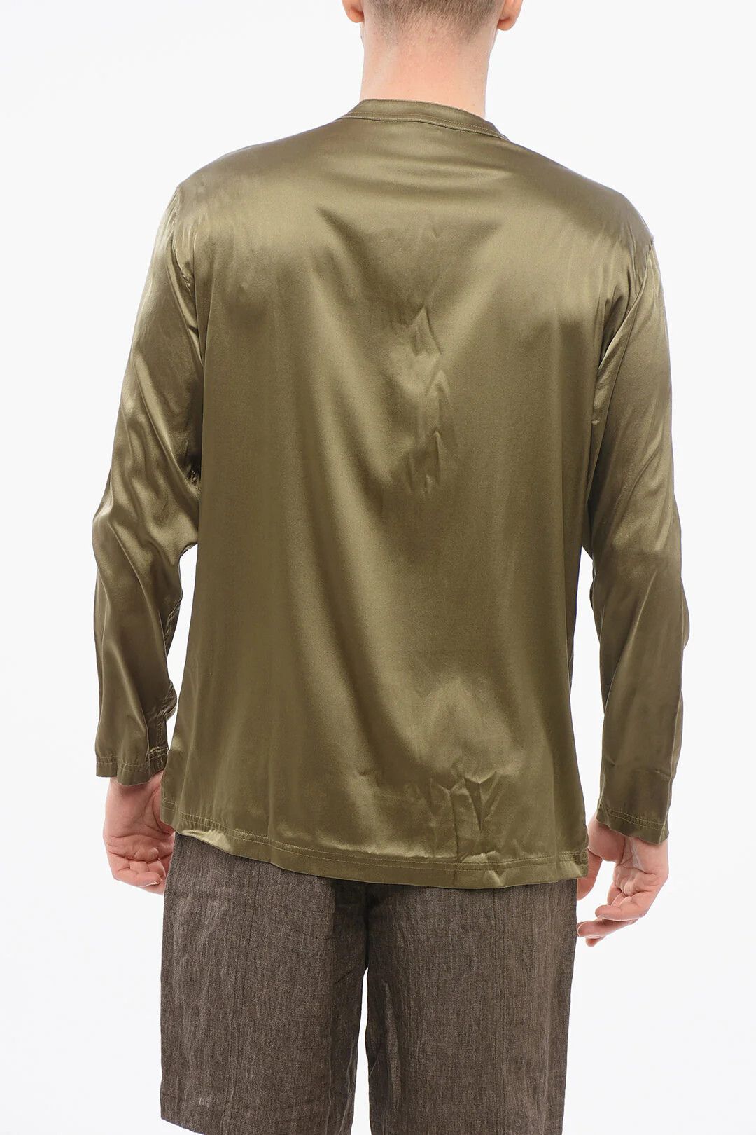 Tom Ford og1mm0426 Long-Sleeve Pajama Top in Green Size US S / EU 44-46 / 1 - 2 Thumbnail