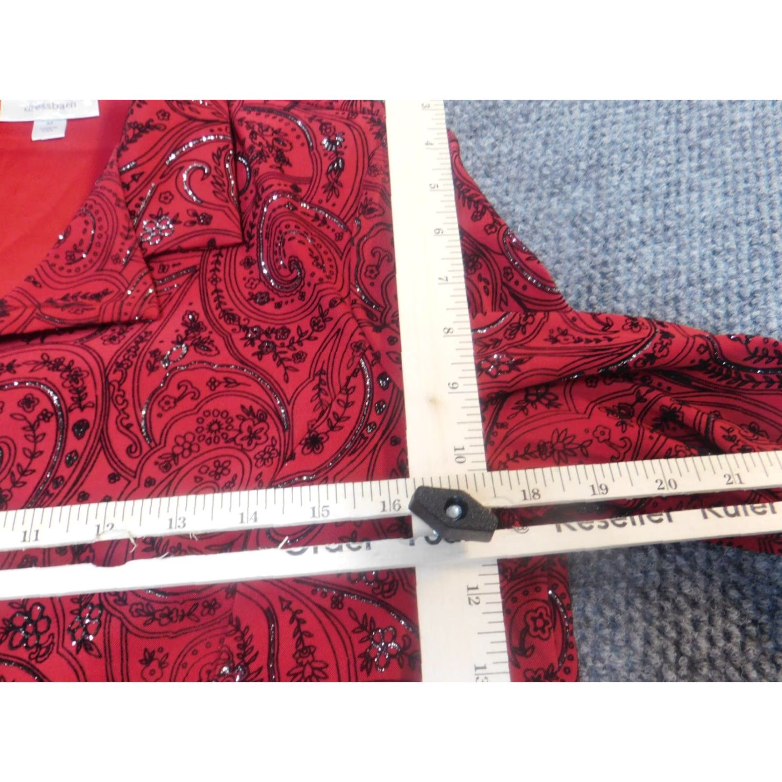 Vintage Dressbarn Blazer Jacket Womens M Red Floral Long Sleeve Lightweight Polyester Casual Business Size M / US 6-8 / IT 42-44 - 7 Thumbnail
