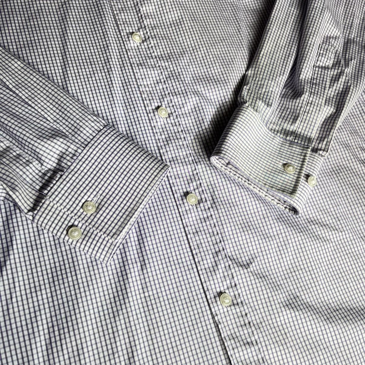Designer × Hugo Boss × Vintage Vintage Hugo Boss Check Purple/White Button Up Dress Shirt Size US XL / EU 56 / 4 - 3 Thumbnail