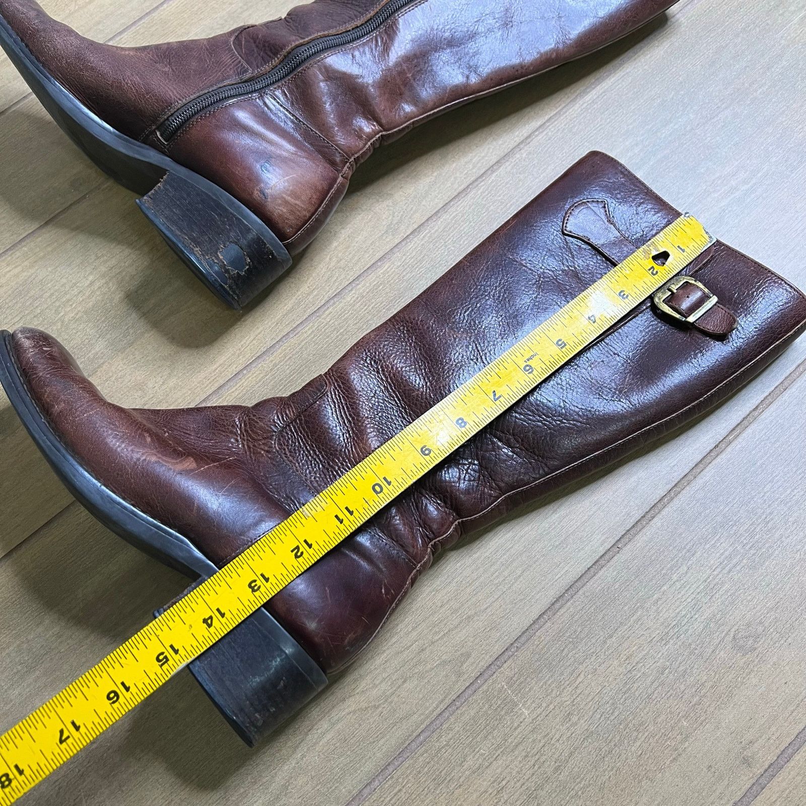 Vintage Vintage Super Leather Riding Boots Knee High Buckle Zip 7.5 Size US 7.5 / IT 37.5 - 7 Thumbnail