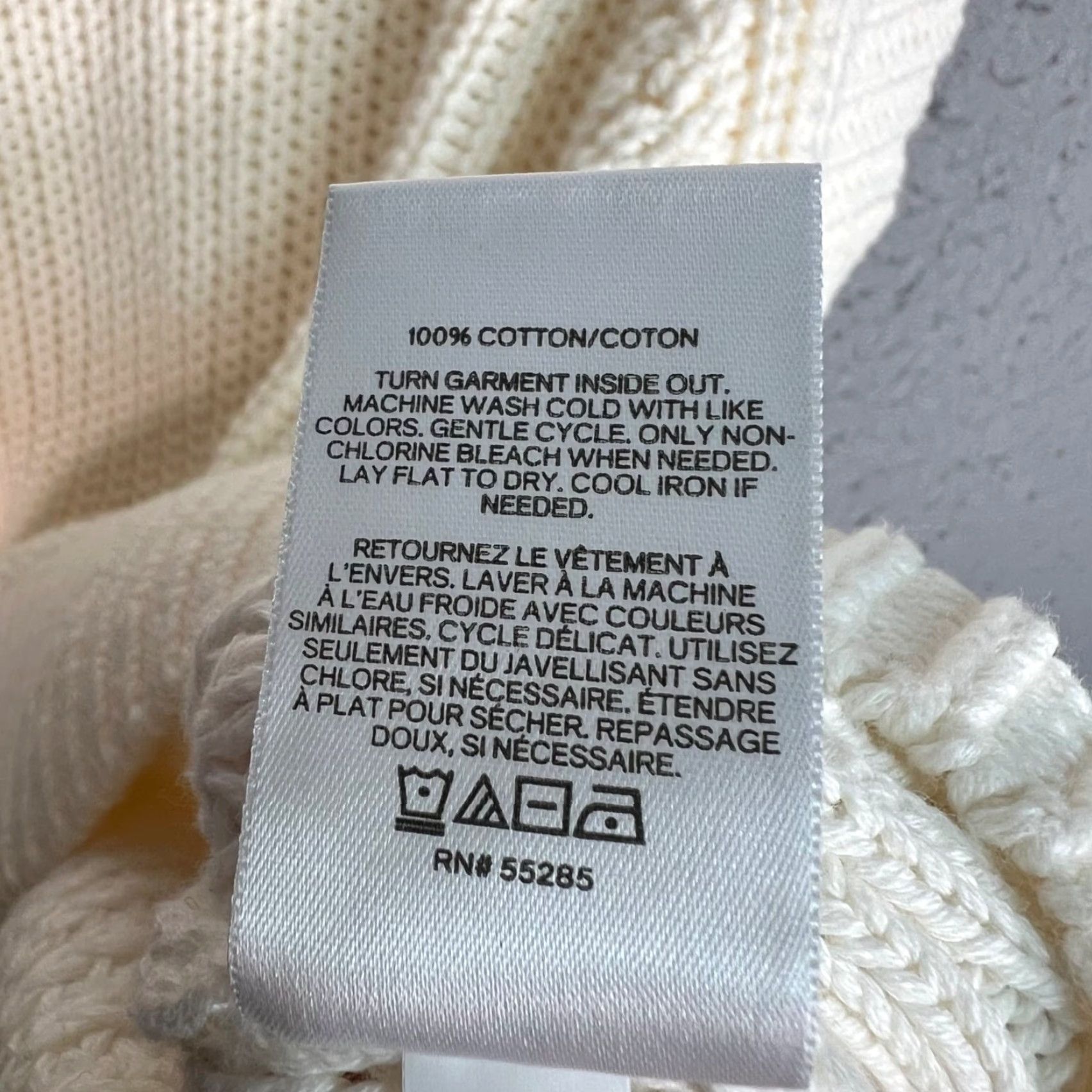 Express Express Womens XS Cream Chunky Knit Mock Neck Cotton Sweater Pullover Size XS / US 0-2 / IT 36-38 - 4 Thumbnail