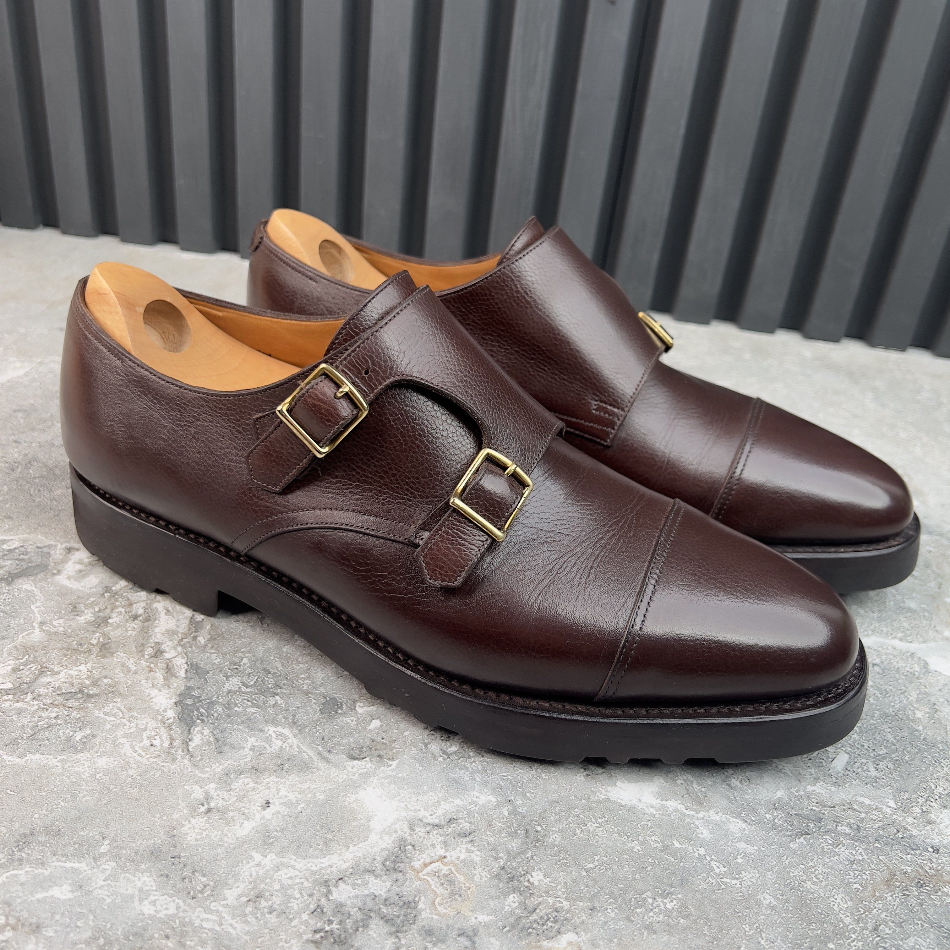 John Lobb William Derby Monk Double Strap Brown Leather Size US 9 / EU 42 - 4 Thumbnail