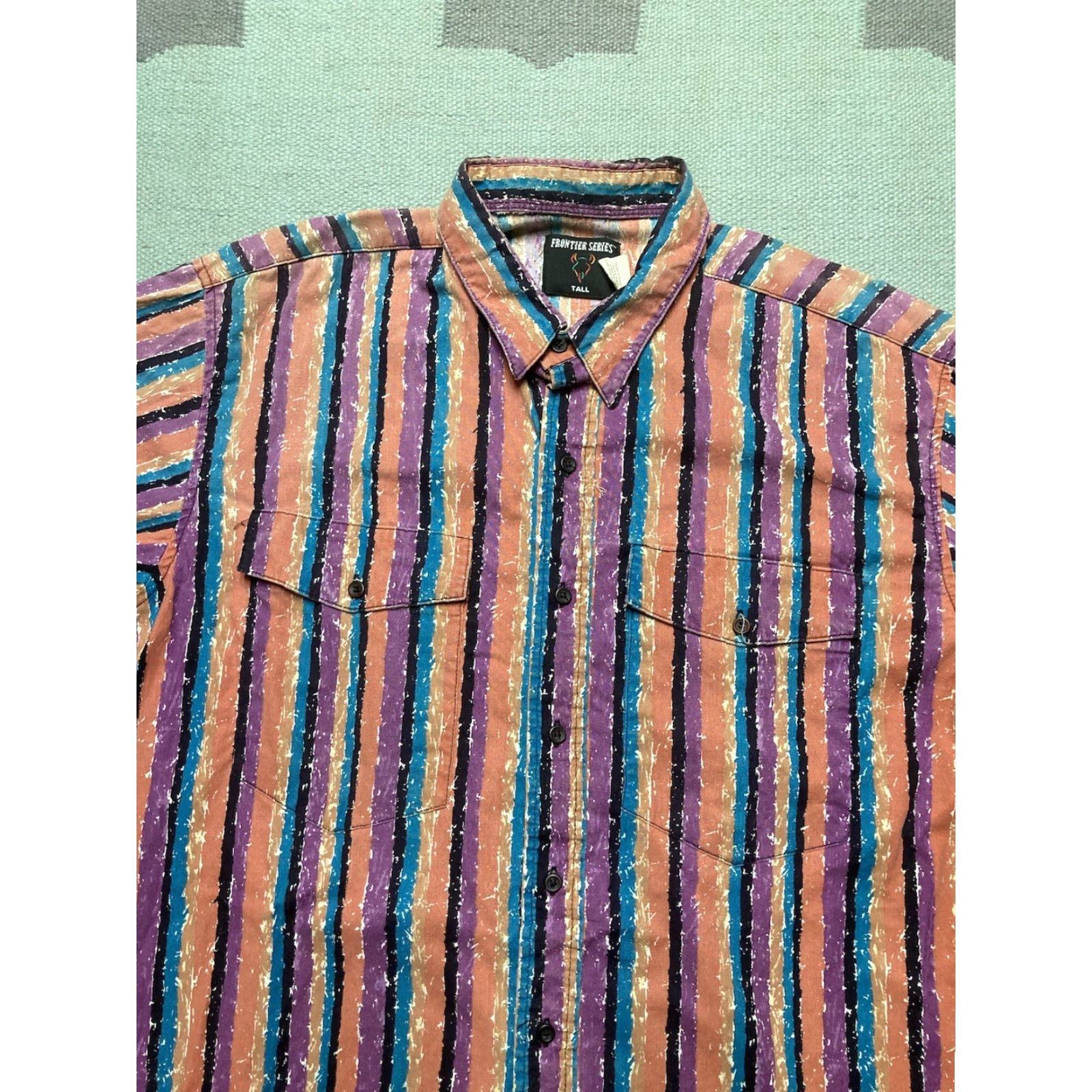 Wrangler VINTAGE Frontier Western Striped Long Sleeve Shirt XL Tall Men’s Button-Up Size US XL / EU 56 / 4 - 2 Thumbnail