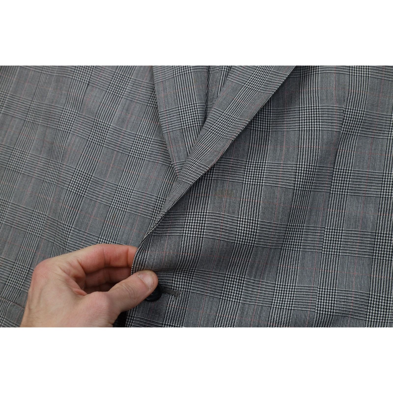 Vintage Vintage 70s Palm Beach 2 Piece Wool Suit Wedding Houndstooth Size 44L - 6 Thumbnail
