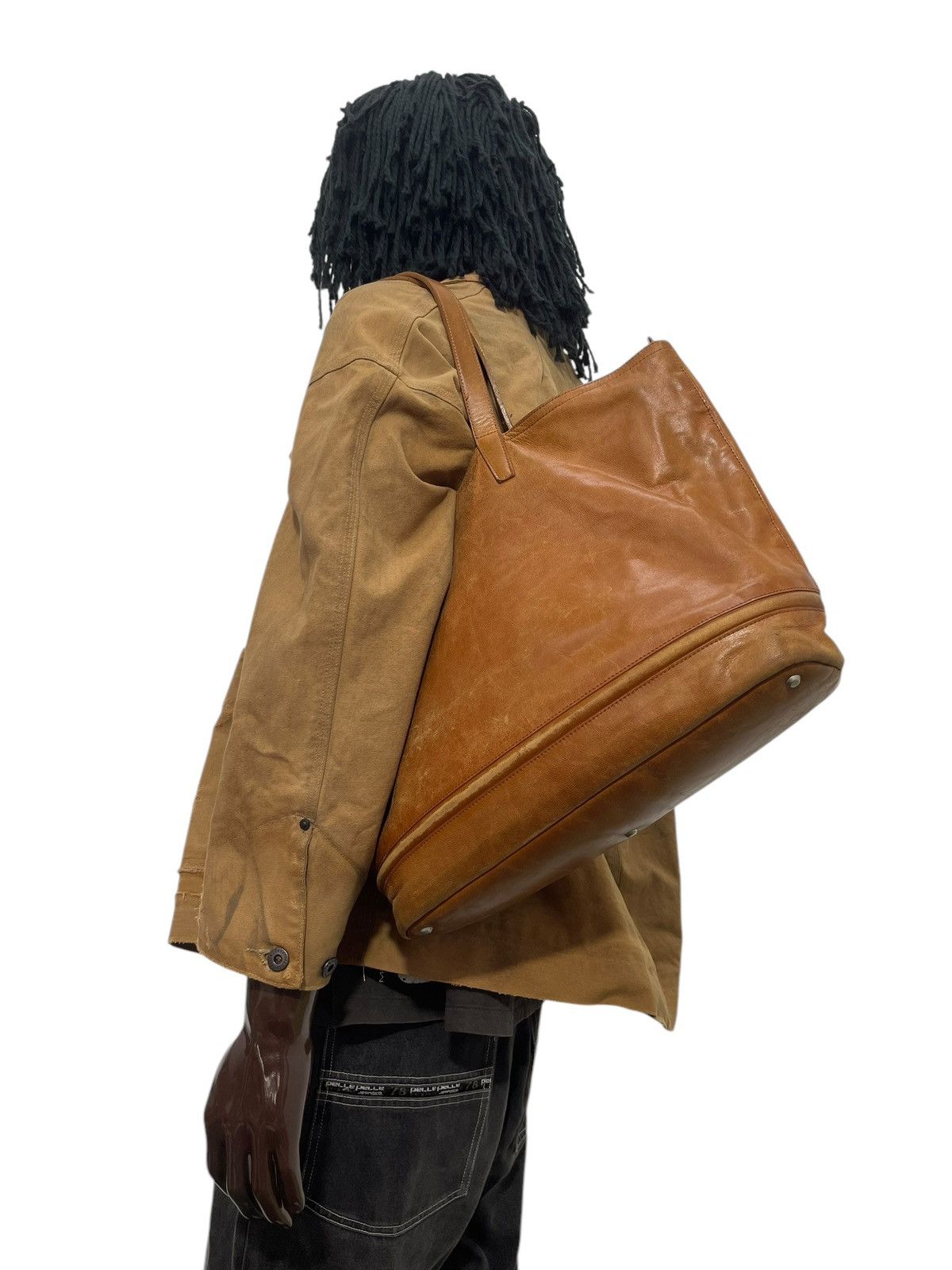 Full Leather Patina Zeha Tote Shoulder Bag 1🟩7