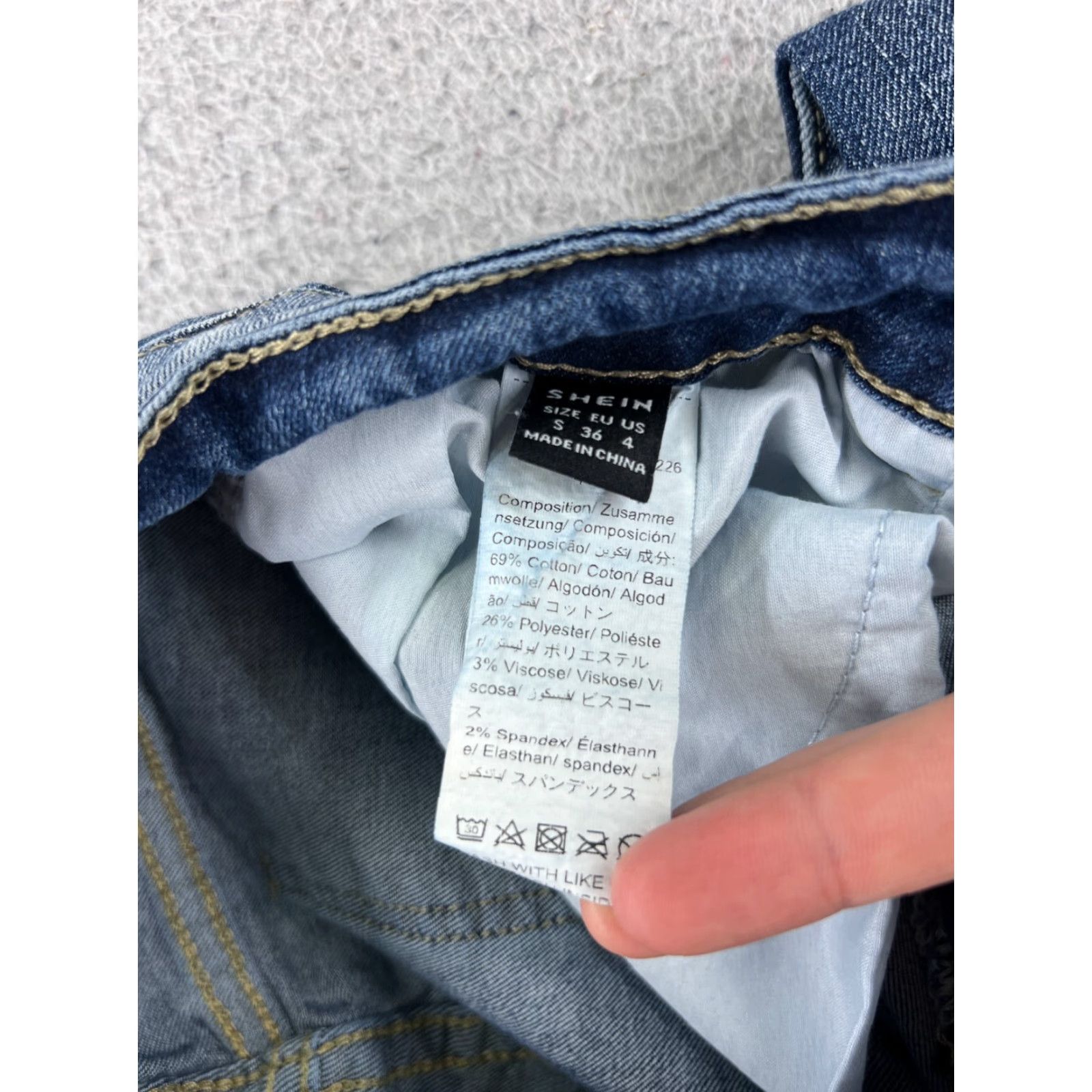 Shein SheIn Jeans Womens 4 Blue Denim Flare Cotton Blend Stretch Mid Rise 23x29 Pants Size 27" / US 4 / IT 40 - 7 Thumbnail