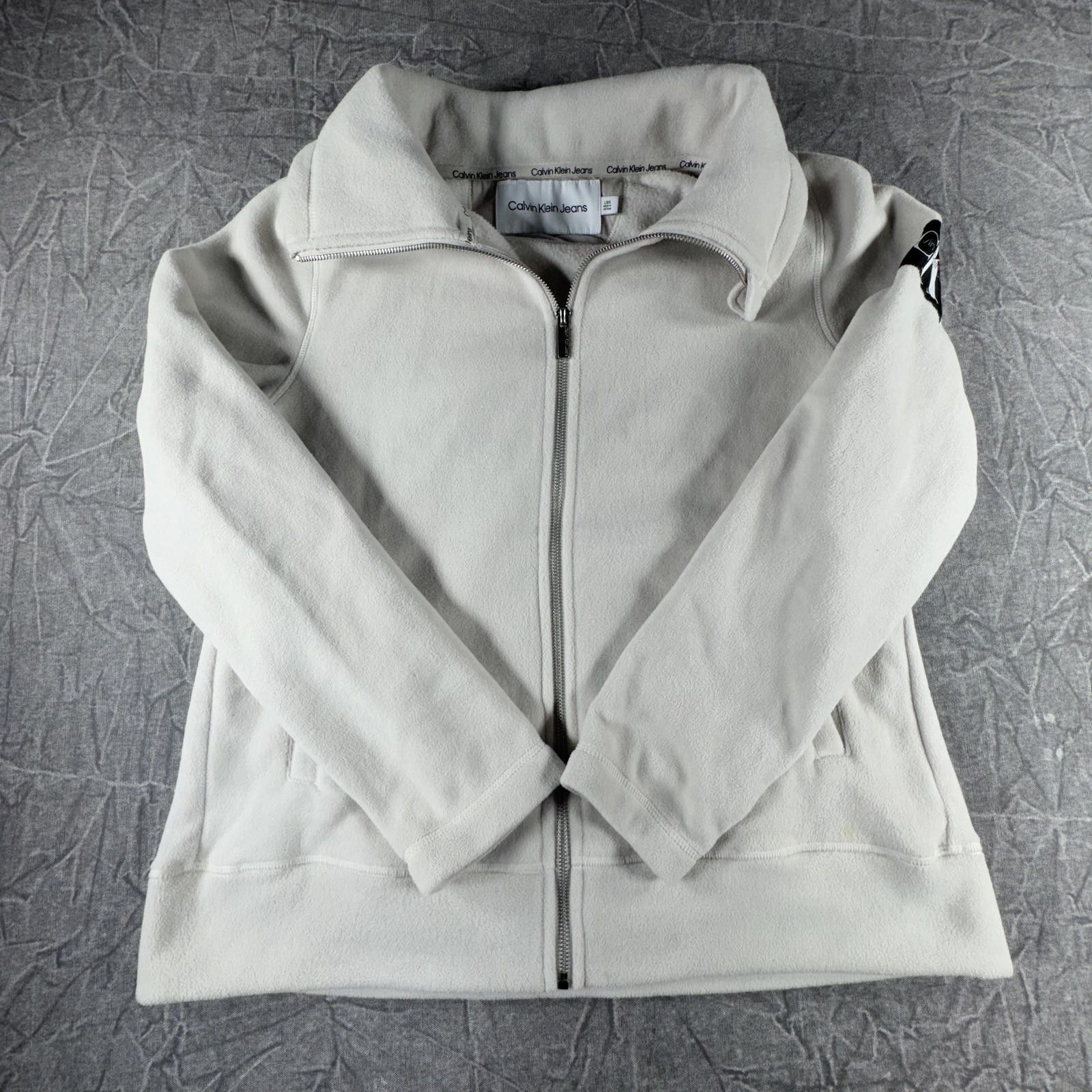 Other Calvin Klein Jeans Fleece Women's L Cream Full Zip Size L / US 10 / IT 46 - 1 Thumbnail