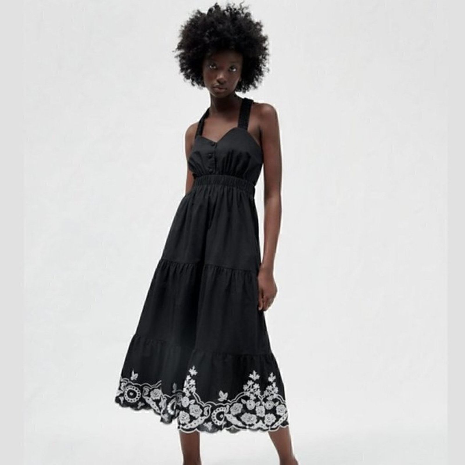 Zara ZARA Midi Dress with Cross Straps NWT Size M / US 6-8 / IT 42-44 - 2 Thumbnail
