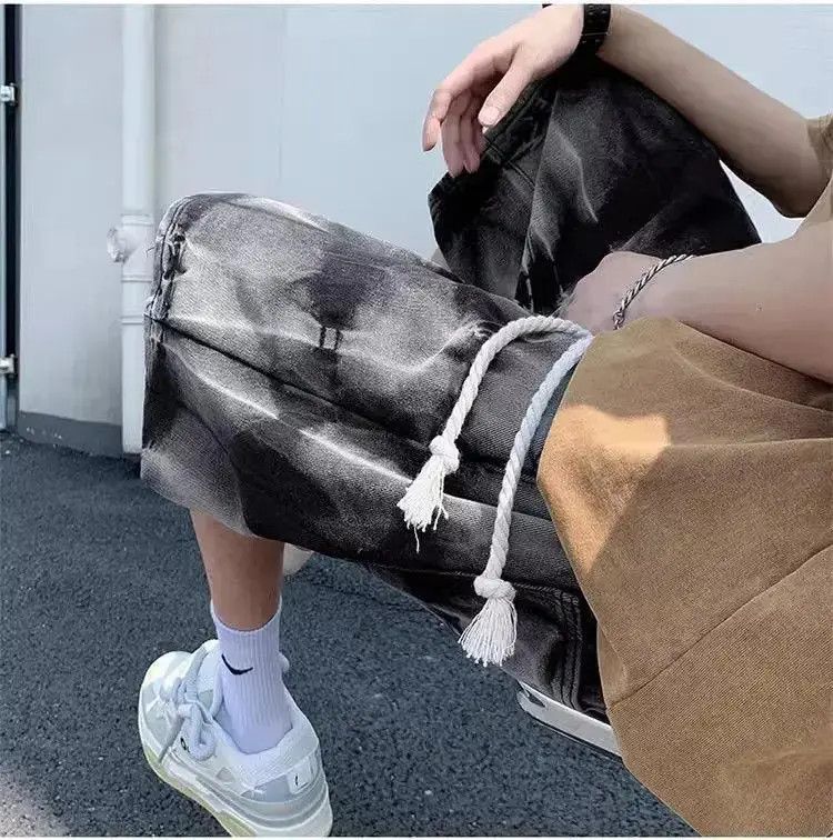 Japanese Brand Retro straight leg elastic tie dye jeans Size US 32 / EU 48 - 5 Thumbnail