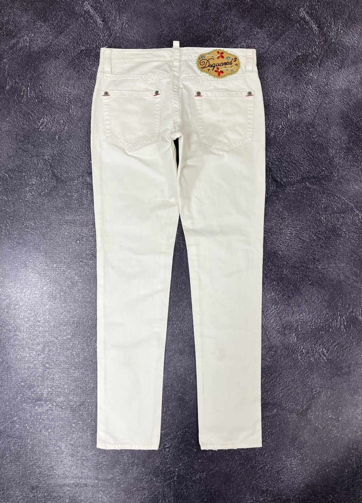 Dsquared2 Dsquared2 Women's Luxury White Flower Rare Pants Jeans Size 34" / US 12 / IT 48 - 1 Thumbnail
