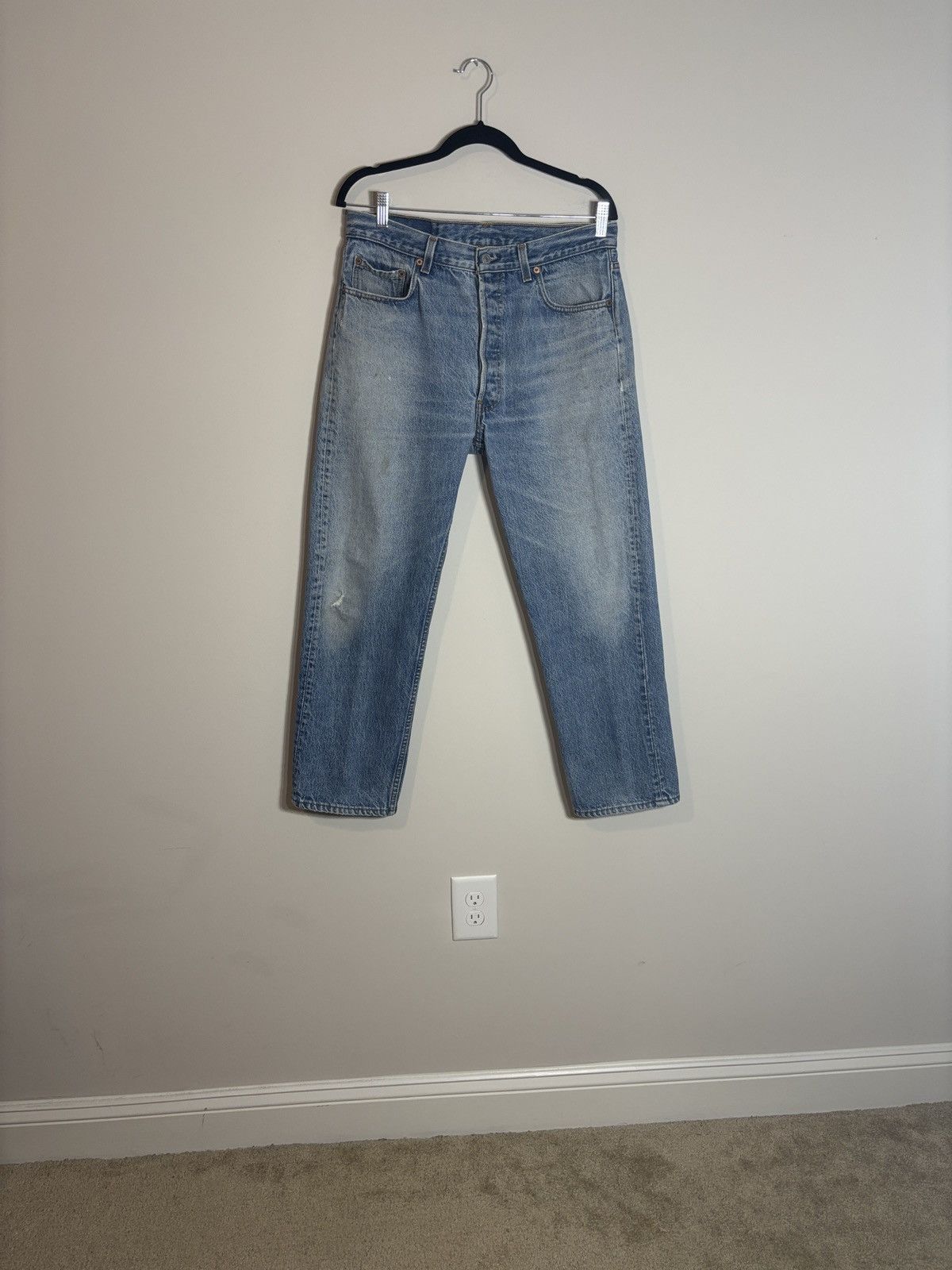 Levi's Vintage Levis 501 Jeans Button Fly Distressed Made in USA Size US 33 - 1 Thumbnail