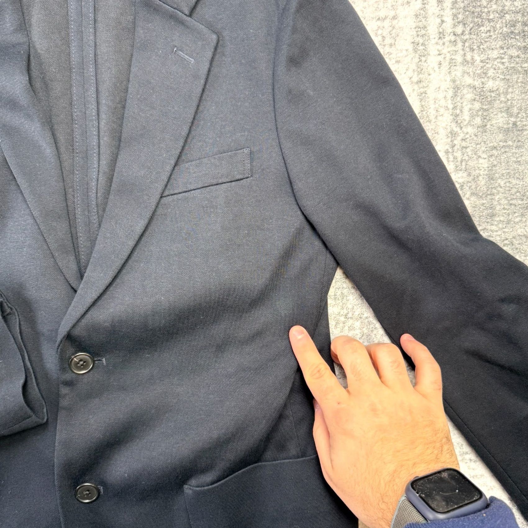 Uniqlo Uniqlo Jacket Mens S Comfort Blazer Navy Knit Unstructured Travel Minimal Size 36R - 3 Thumbnail